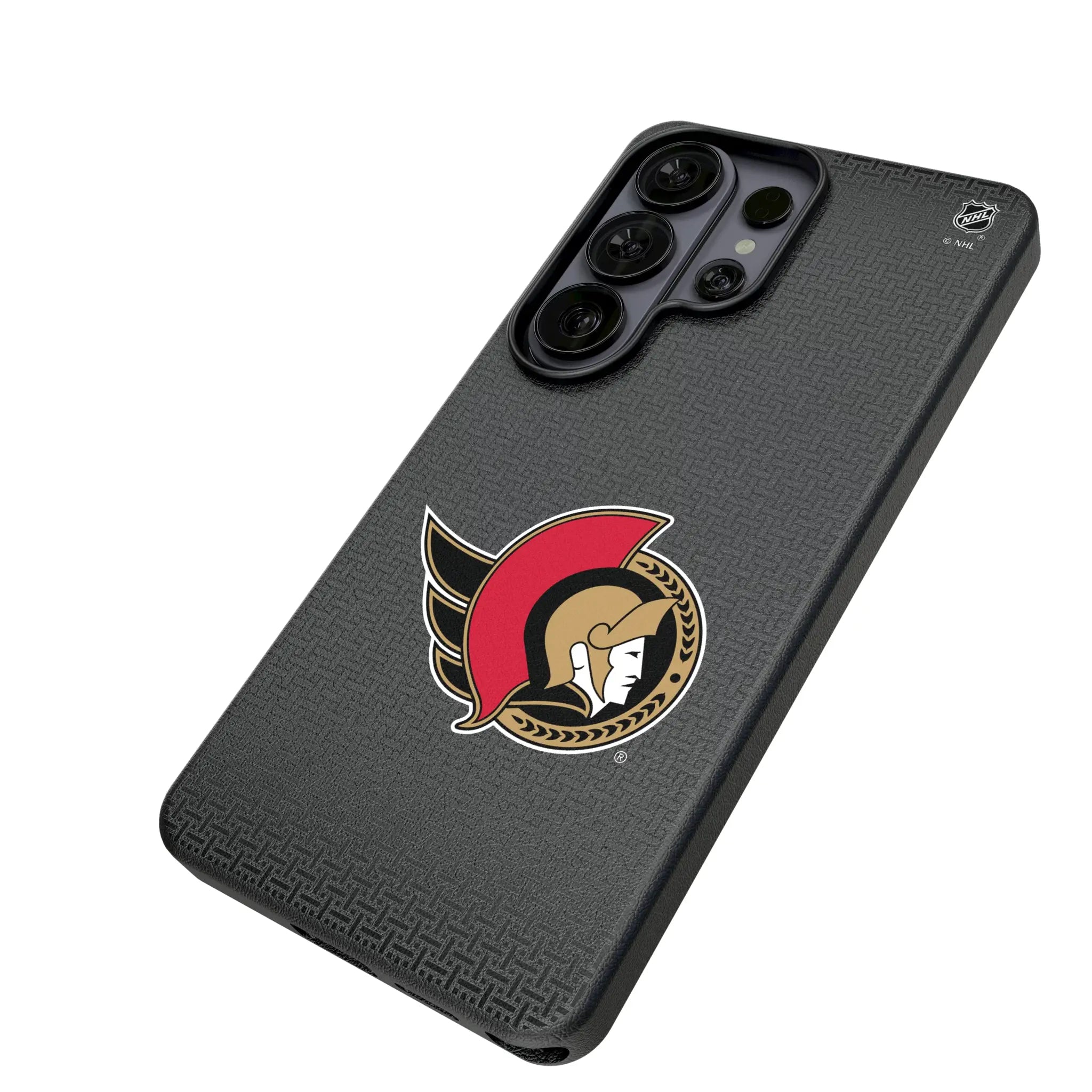 Ottawa Senators Linen Galaxy MagSafe Compatible Phone Case for Samsung Galaxy - Isometric View#Device_Galaxy S26 Ultra