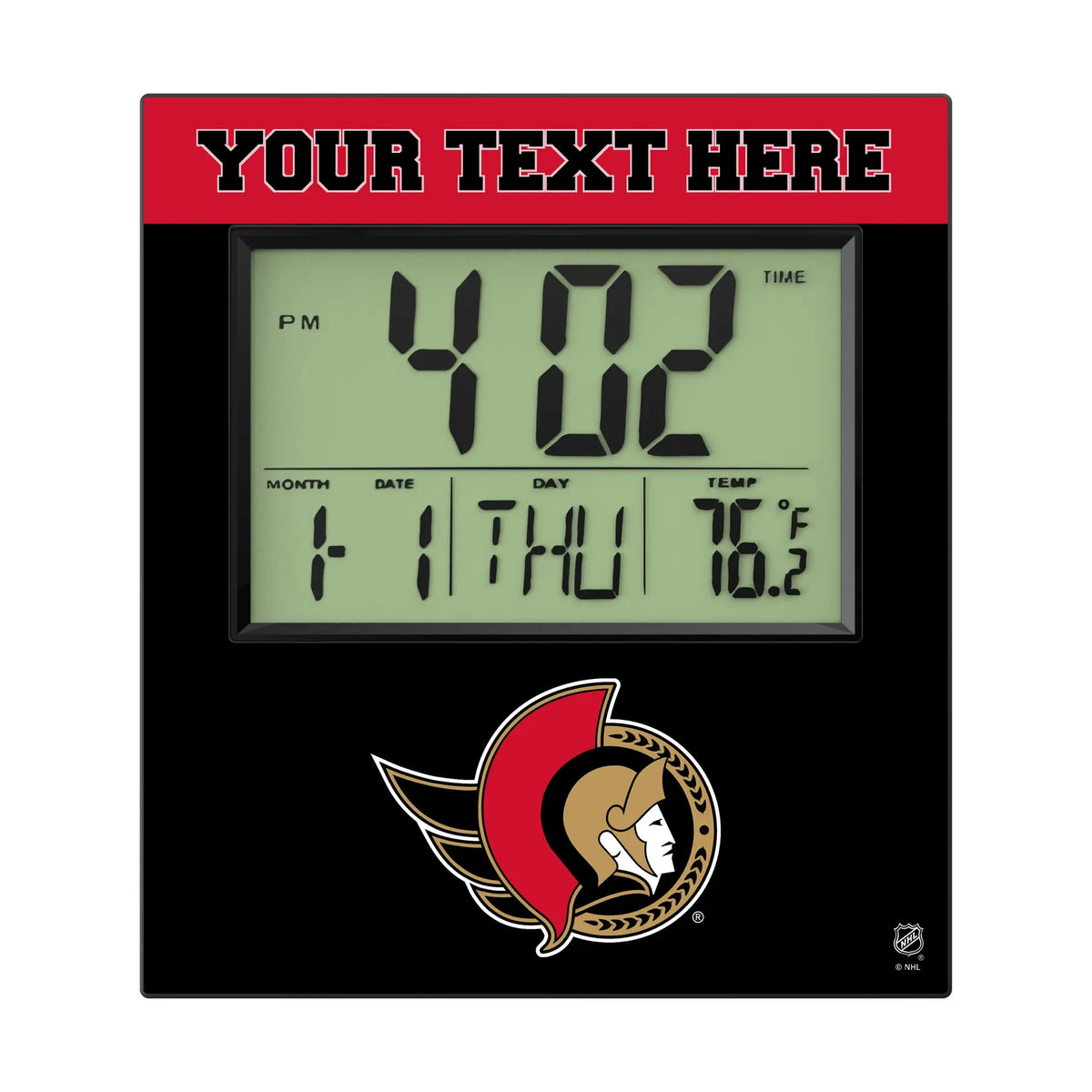 Ottawa Senators Personalized Color Block Wall Clock