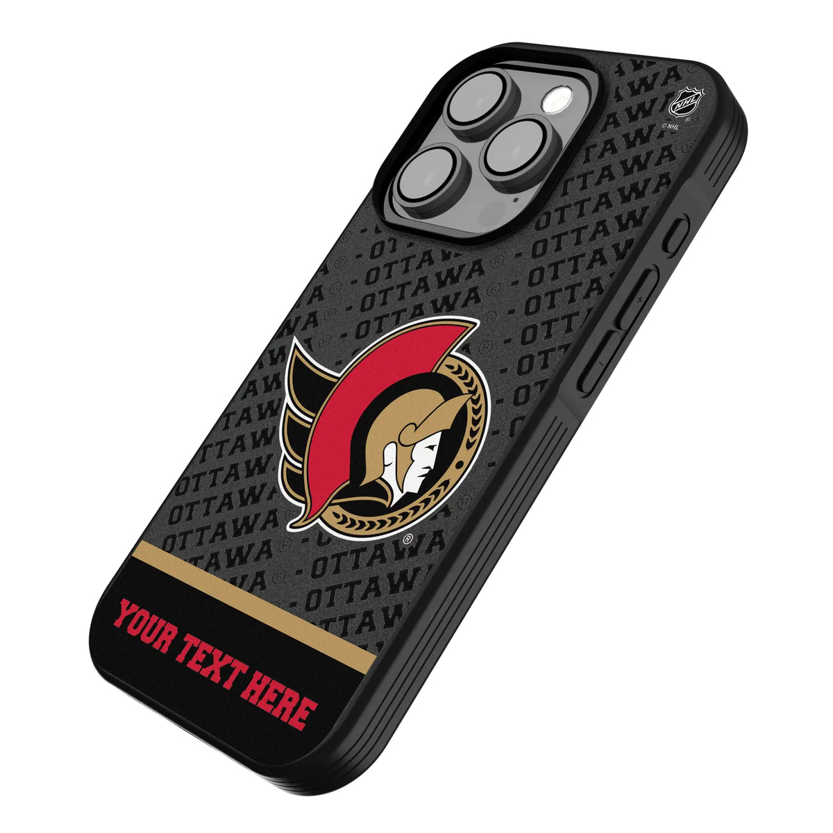 Ottawa Senators Personalized EndZone Plus iPhone Bump Phone Case for Apple iPhone - Isometric View
