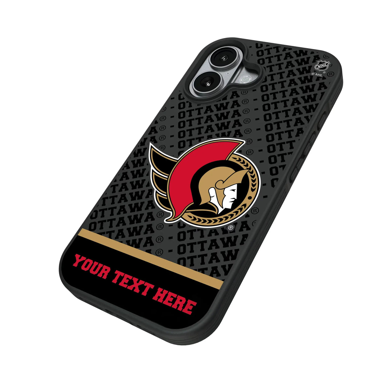 Ottawa Senators Personalized EndZone Plus iPhone Bump Phone Case for Apple iPhone - Isometric View#Device_iPhone 17