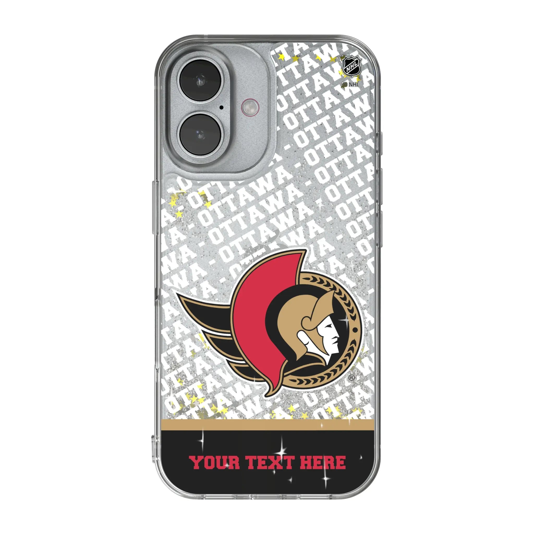 Ottawa Senators Personalized EndZone Plus iPhone Glitter Phone Case for Apple iPhone