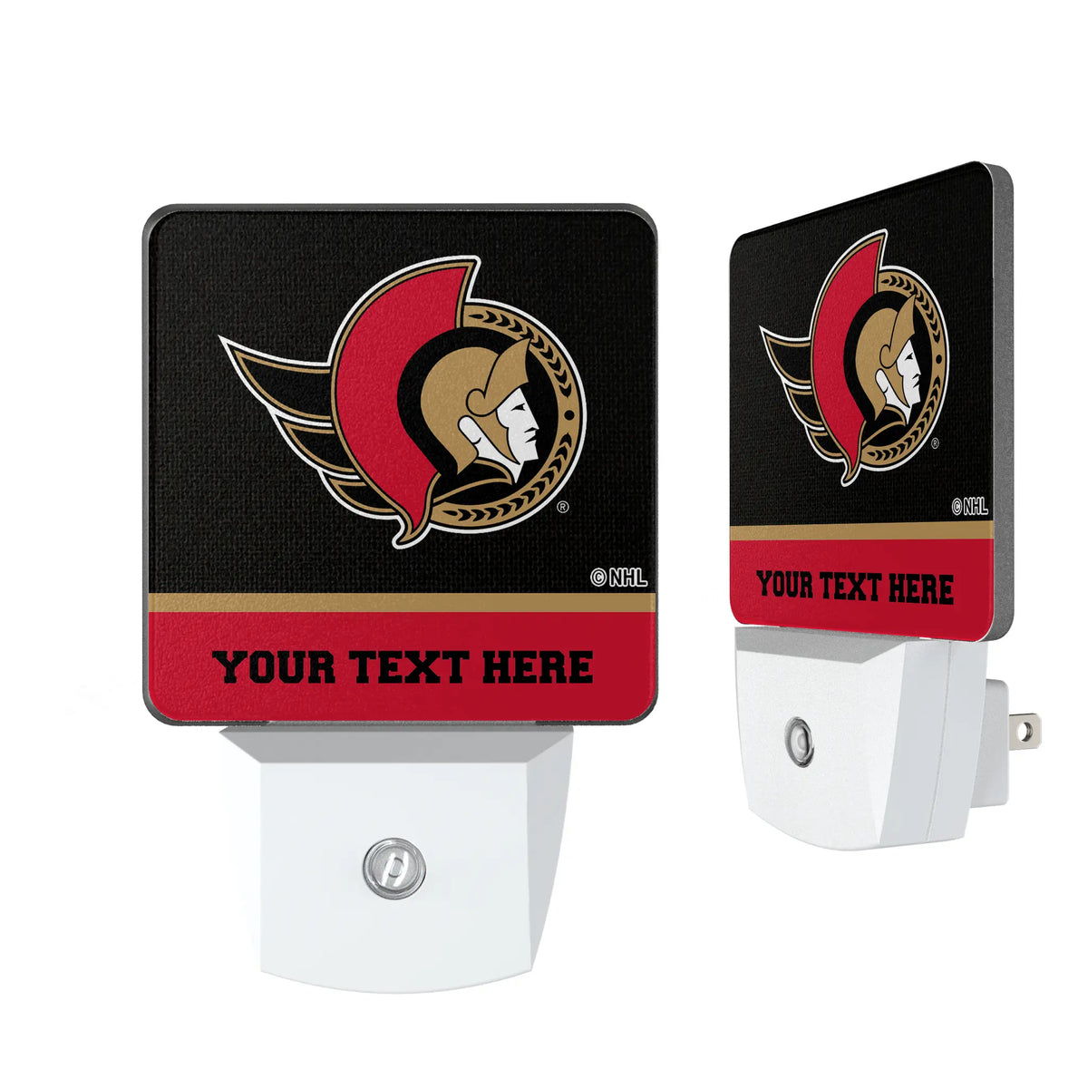 Ottawa Senators Personalized Endzone Solid Night Light 2-Pack