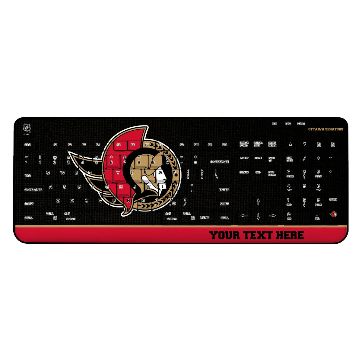 Ottawa Senators Personalized Endzone Solid Wireless USB Keyboard