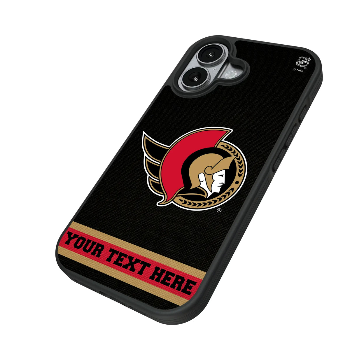 Ottawa Senators Personalized Stripe iPhone Bump Phone Case for Apple iPhone - Isometric View#Device_iPhone 17