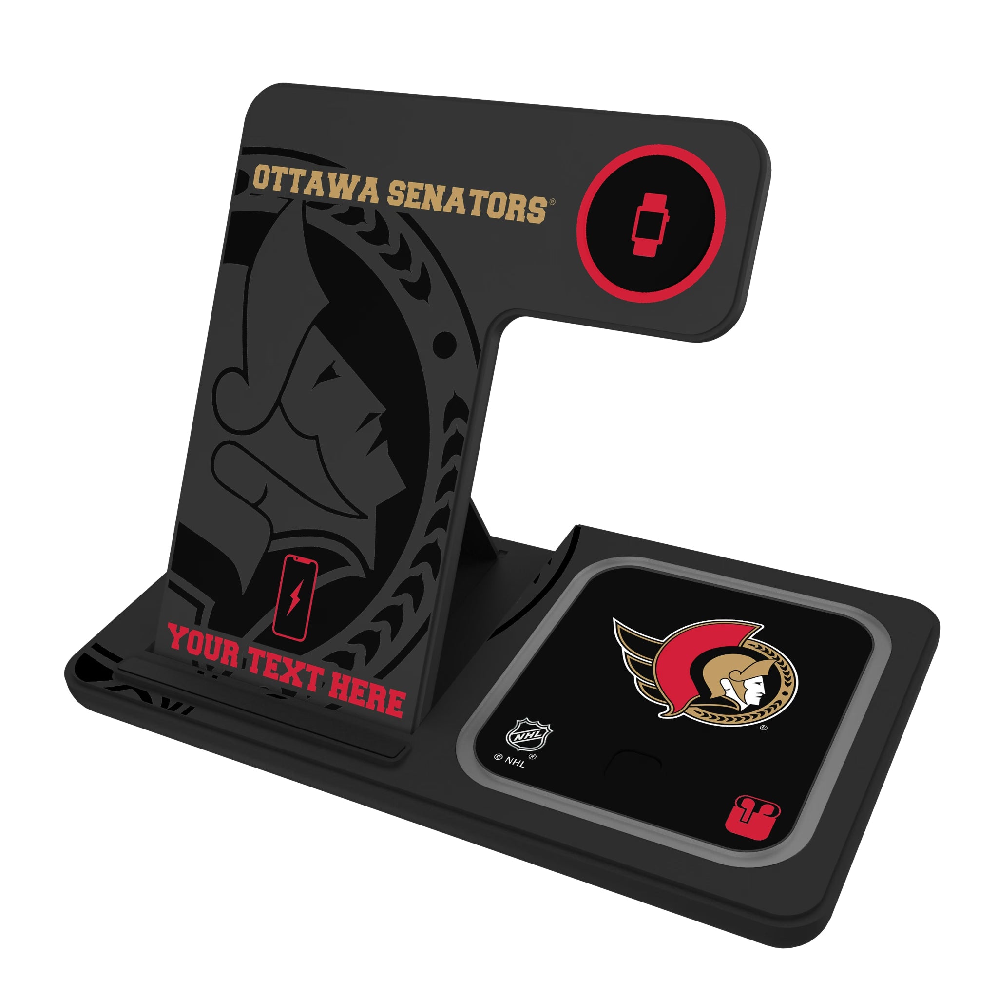 Ottawa Senators Personalized Tilt 3 in 1 Charging Station