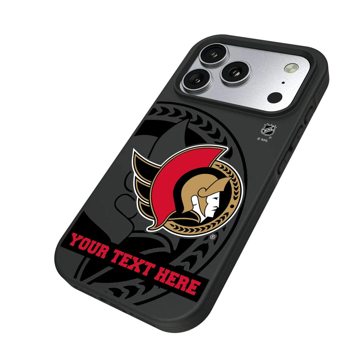 Ottawa Senators Personalized Tilt iPhone Bump Phone Case for Apple iPhone - Isometric View#Device_iPhone 17 Pro