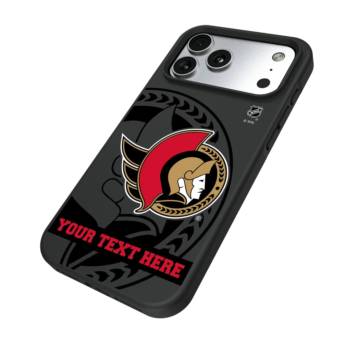 Ottawa Senators Personalized Tilt iPhone Bump Phone Case for Apple iPhone - Isometric View#Device_iPhone 17 Pro Max