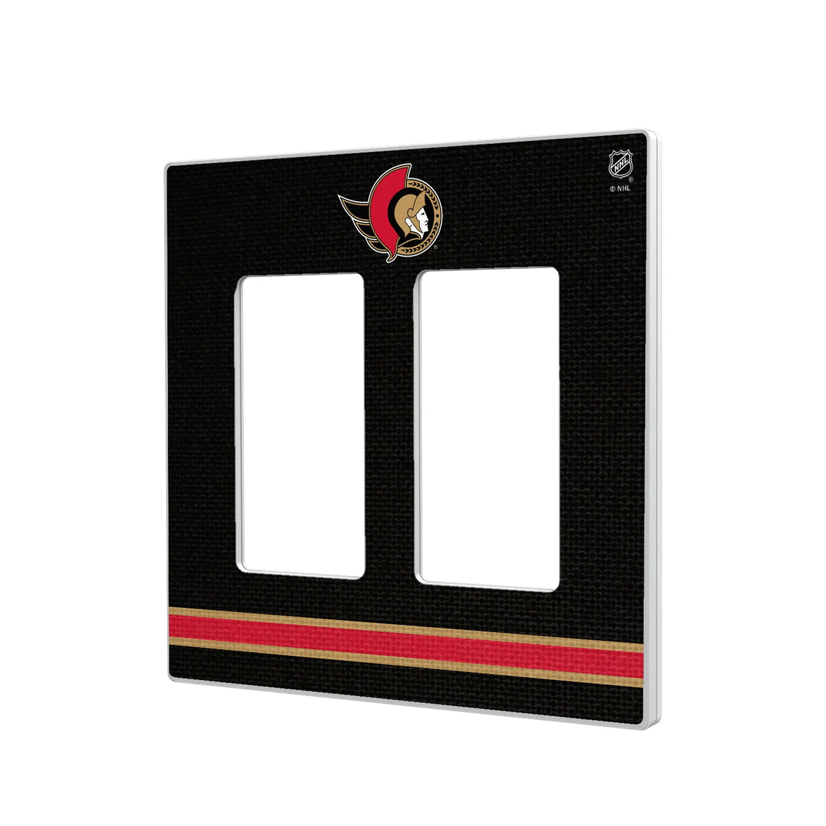 Ottawa Senators Stripe Hidden-Screw Light Switch Plate#Style_Double Rocker