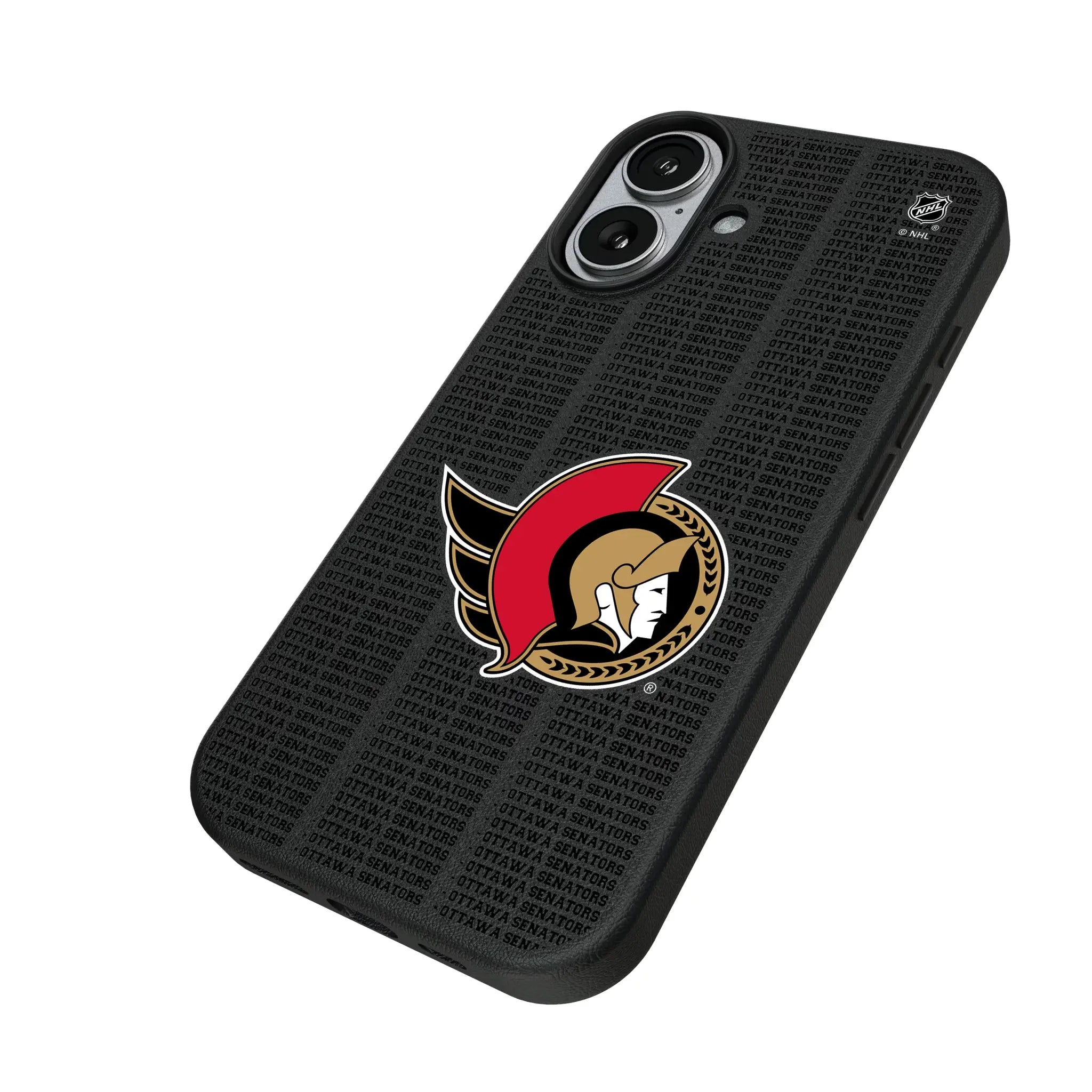 Ottawa Senators Text Backdrop iPhone MagSafe Compatible Phone Case for Apple iPhone - Isometric View#Device_iPhone 17