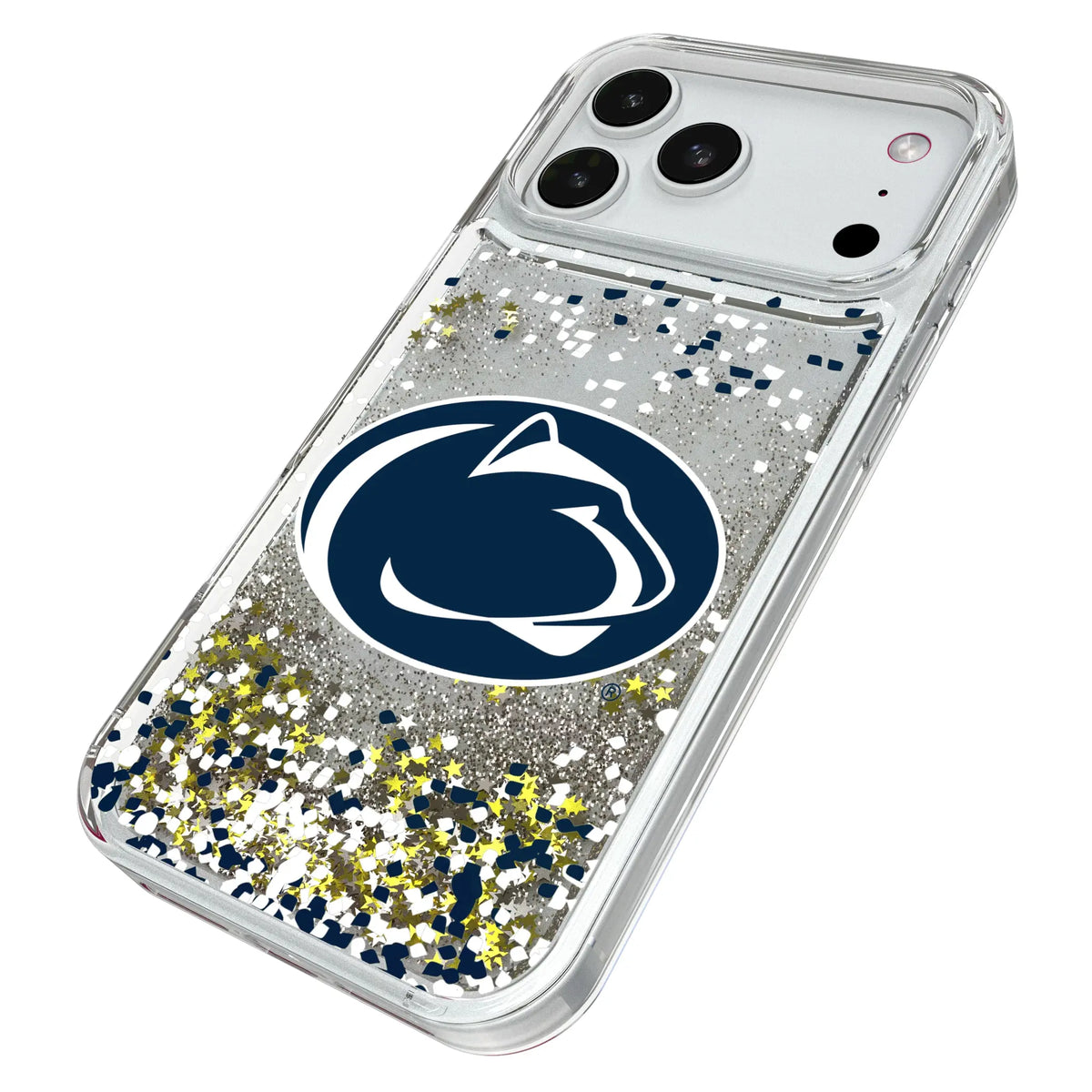 Pennsylvania State University Nittany Lions Confetti iPhone Glitter Phone Case for Apple iPhone - Isometric View#Device_iPhone 18 Pro Max