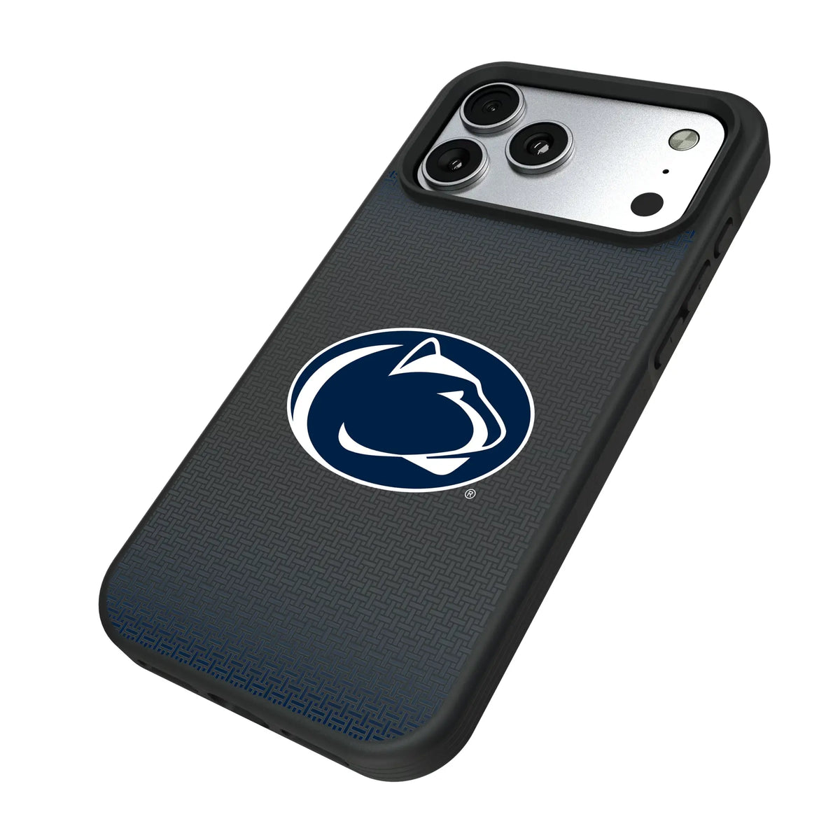 Pennsylvania State University Nittany Lions Linen iPhone Bump Phone Case for Apple iPhone - Isometric View#Device_iPhone 17 Pro Max