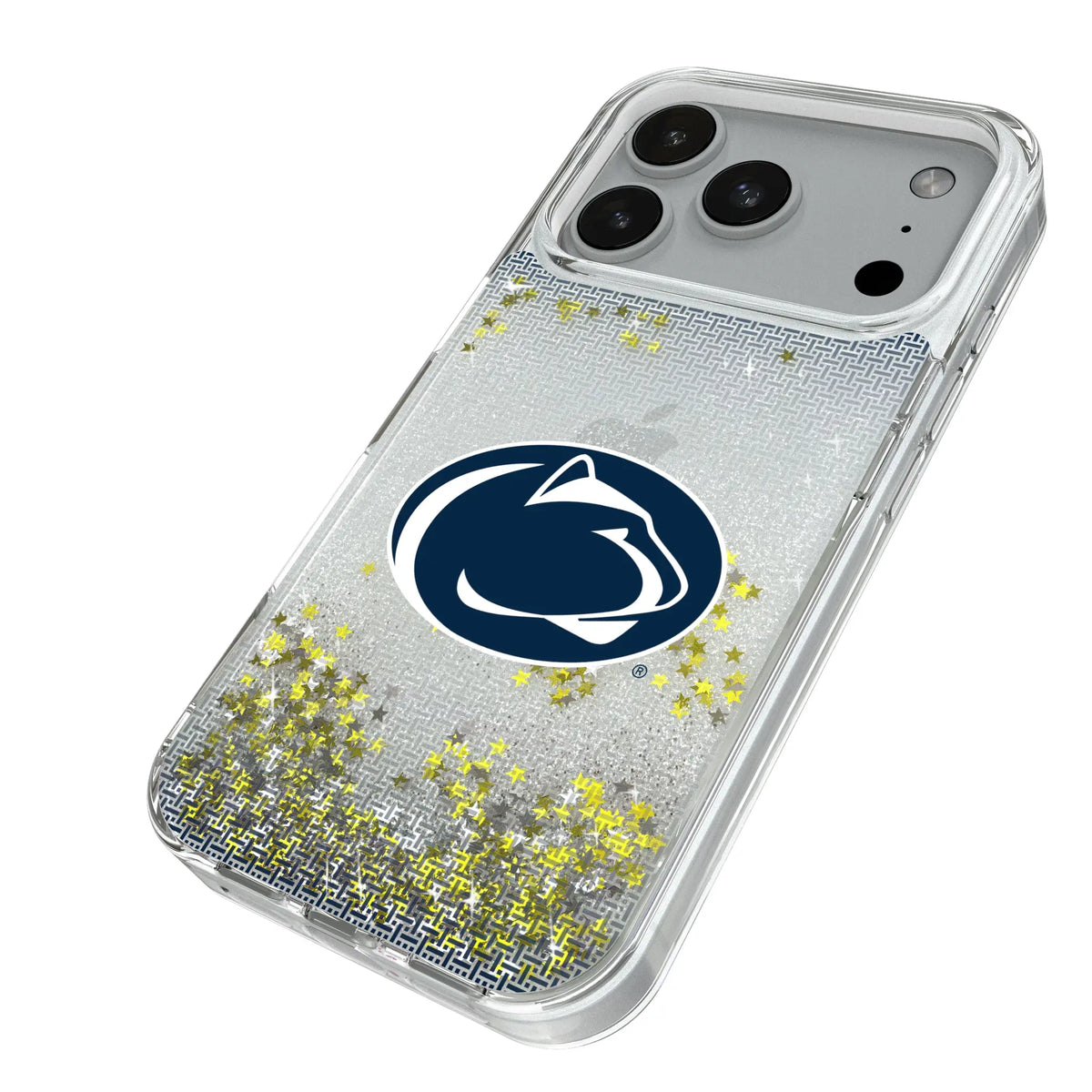 Pennsylvania State University Nittany Lions Linen iPhone Glitter Phone Case for Apple iPhone - Isometric View#Device_iPhone 18 Pro