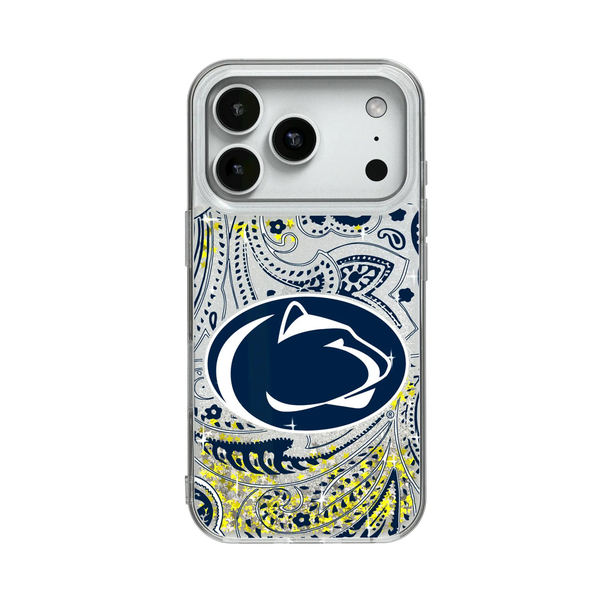 Pennsylvania State University Nittany Lions Paisley Glitter Phone Case for Apple iPhone