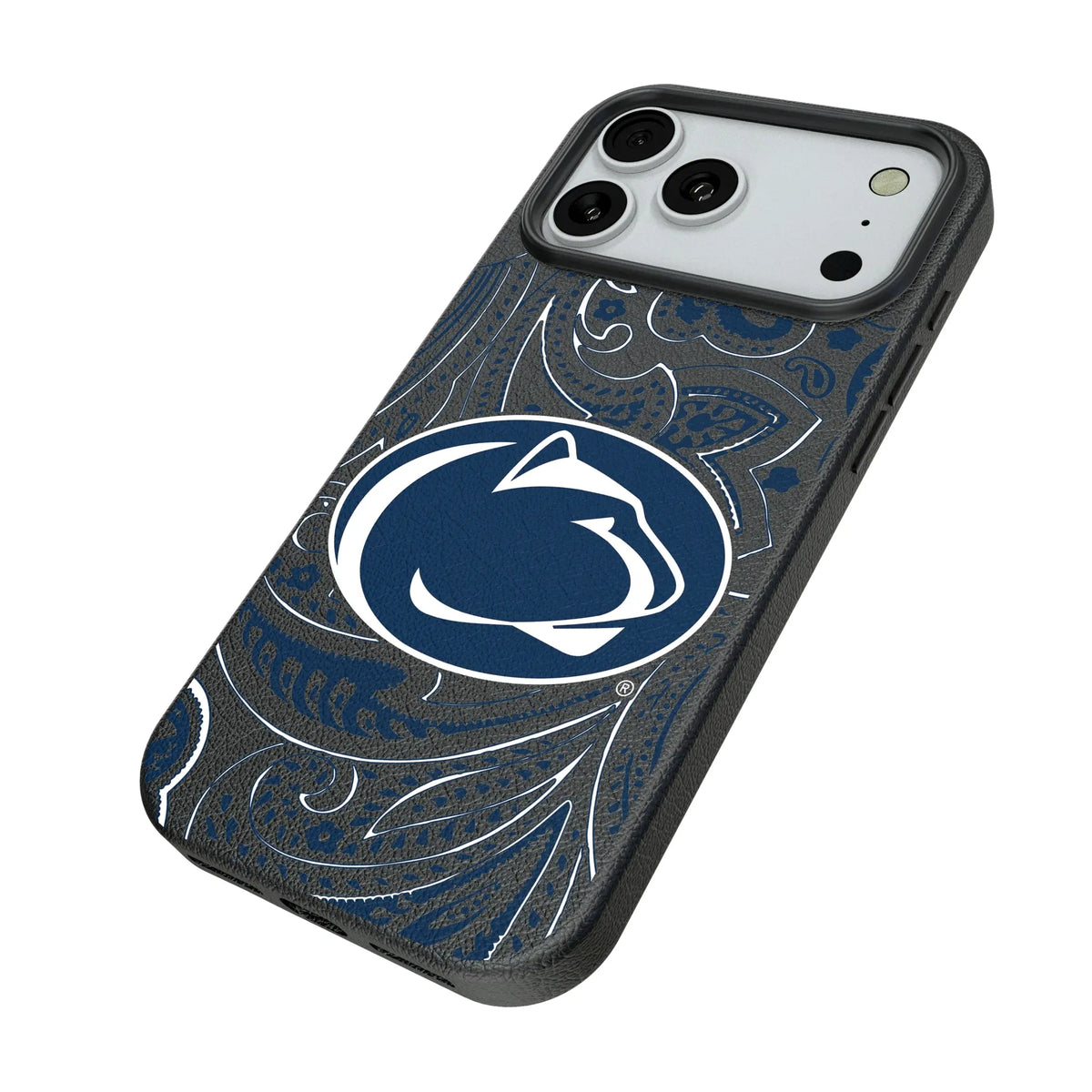 Pennsylvania State University Nittany Lions Paisley iPhone MagSafe Compatible Phone Case for Apple iPhone - Isometric View#Device_iPhone 18 Pro Max
