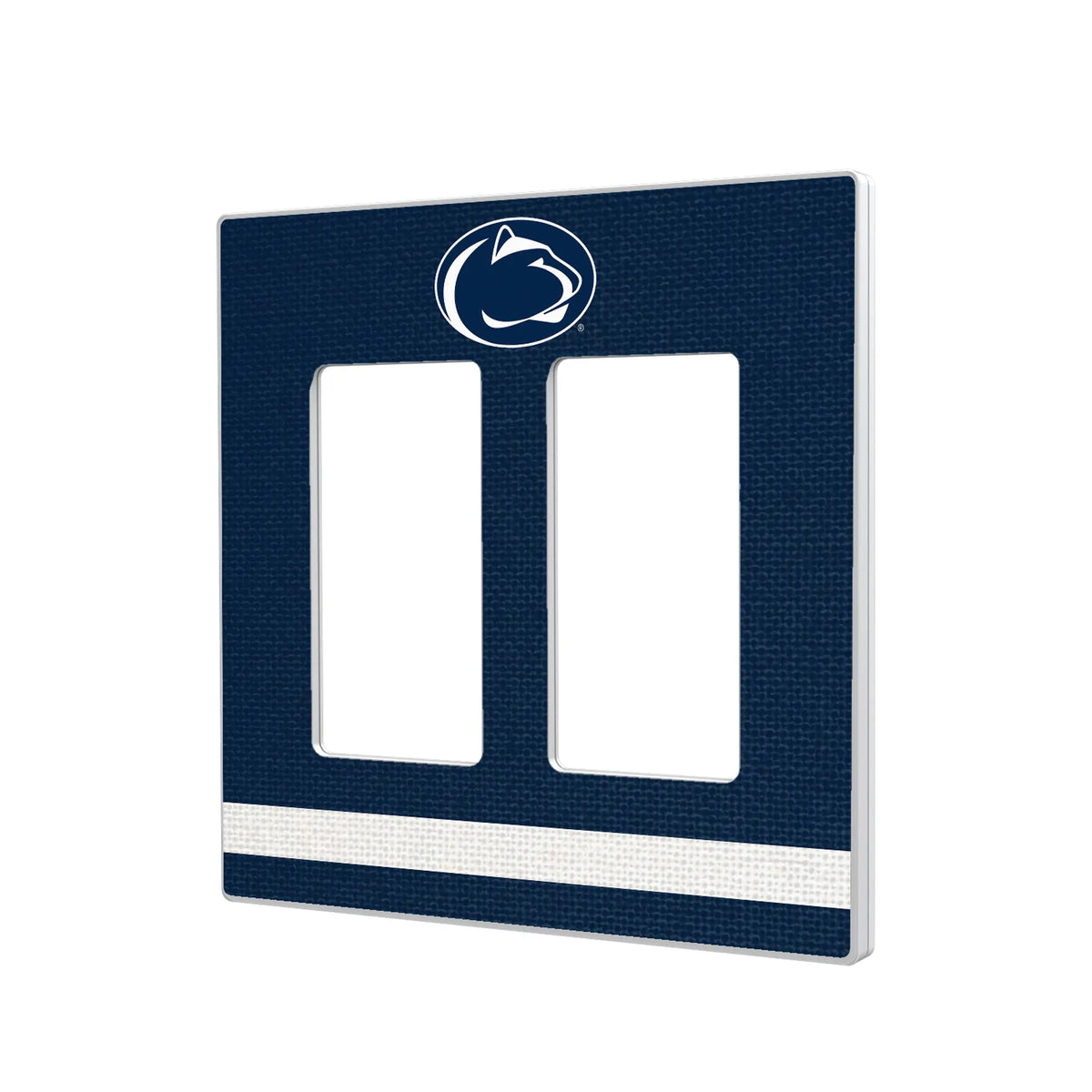 Pennsylvania State University Nittany Lions Stripe Hidden-Screw Light Switch Plate#Style_Double Rocker