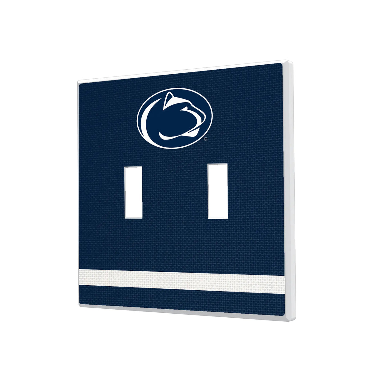 Pennsylvania State University Nittany Lions Stripe Hidden-Screw Light Switch Plate#Style_Double Toggle