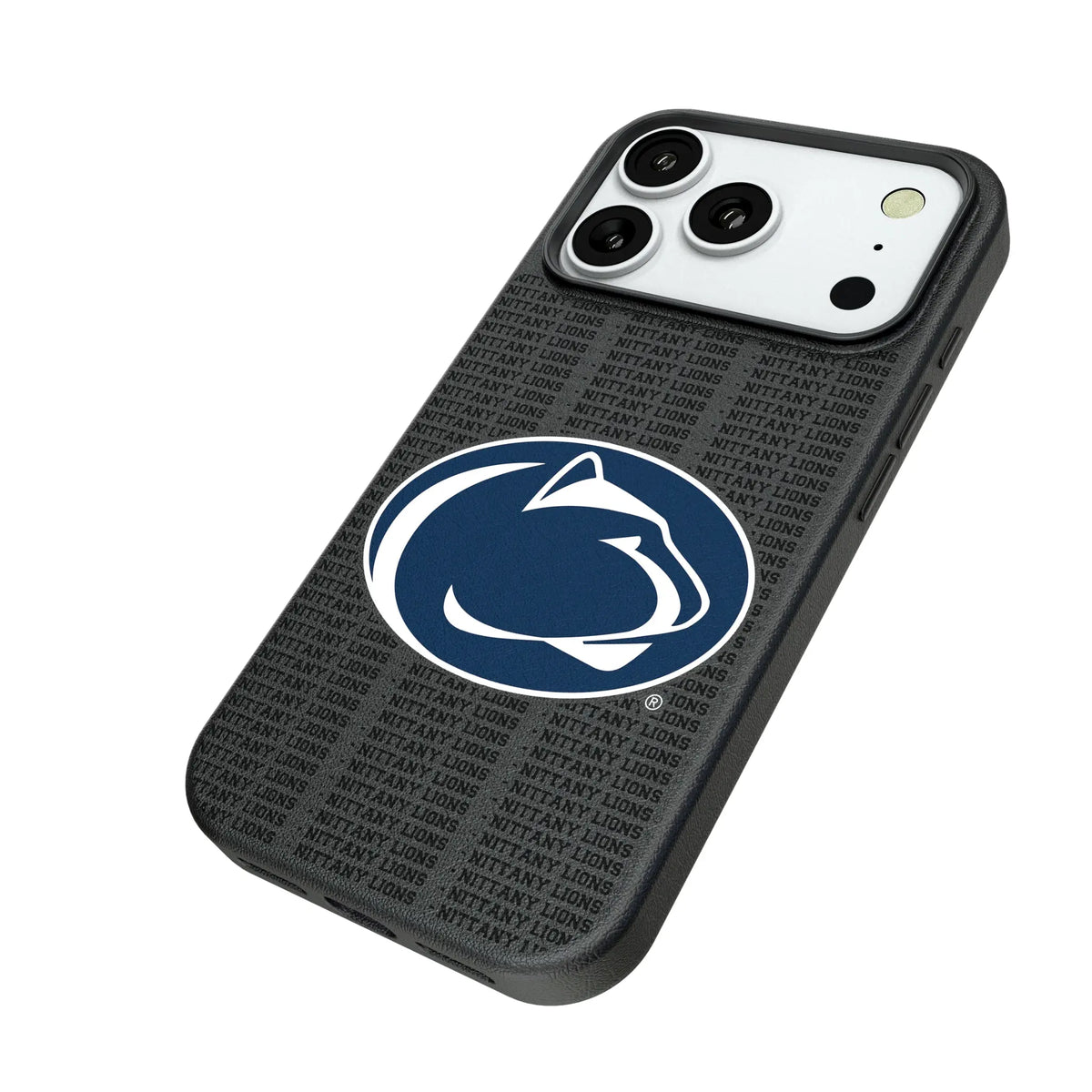Pennsylvania State University Nittany Lions Text Backdrop iPhone MagSafe Compatible Phone Case for Apple iPhone - Isometric View#Device_iPhone 18 Pro