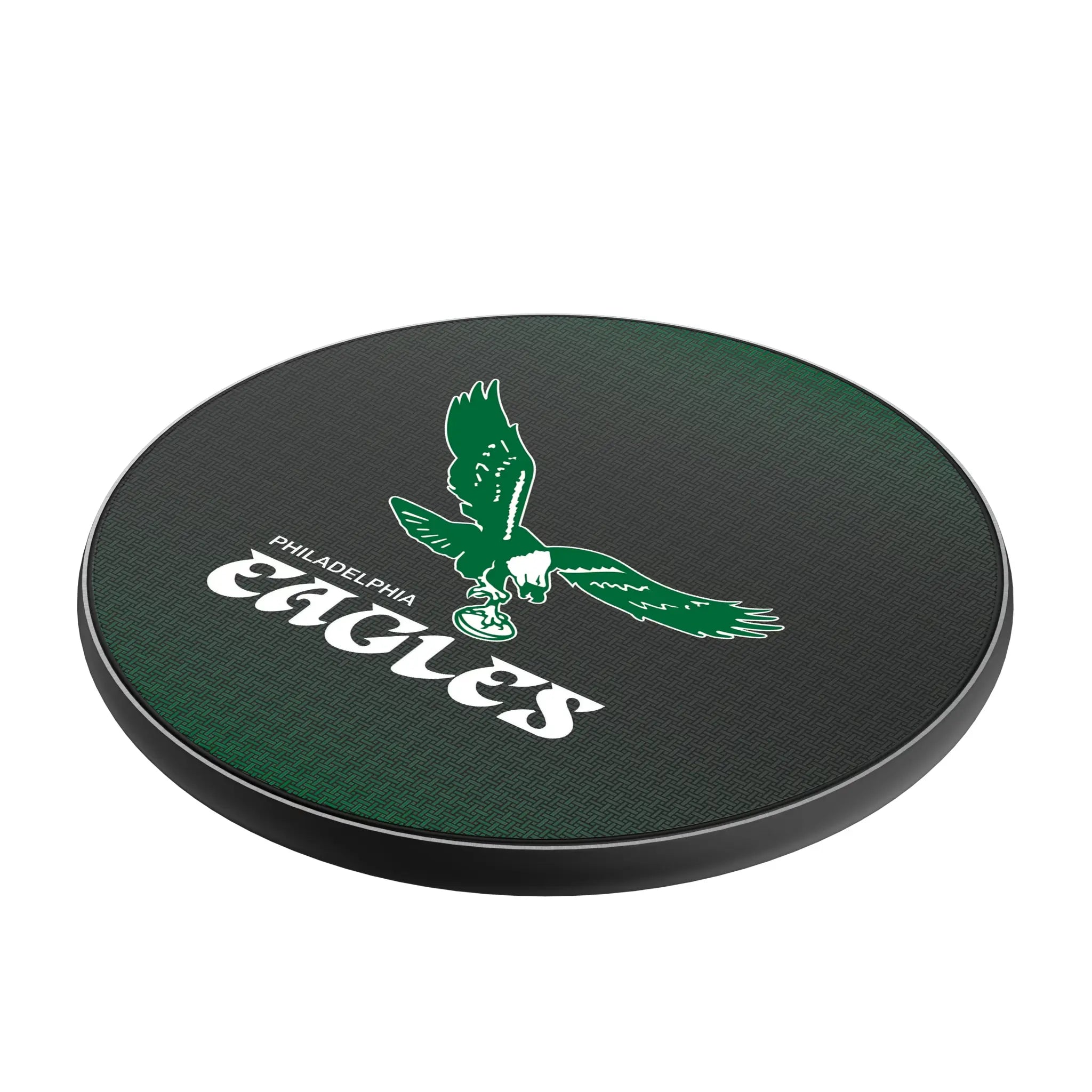 Philadelphia Eagles 1973-1995 Historic Collection Linen 15-Watt Wireless Charger - Isometric View