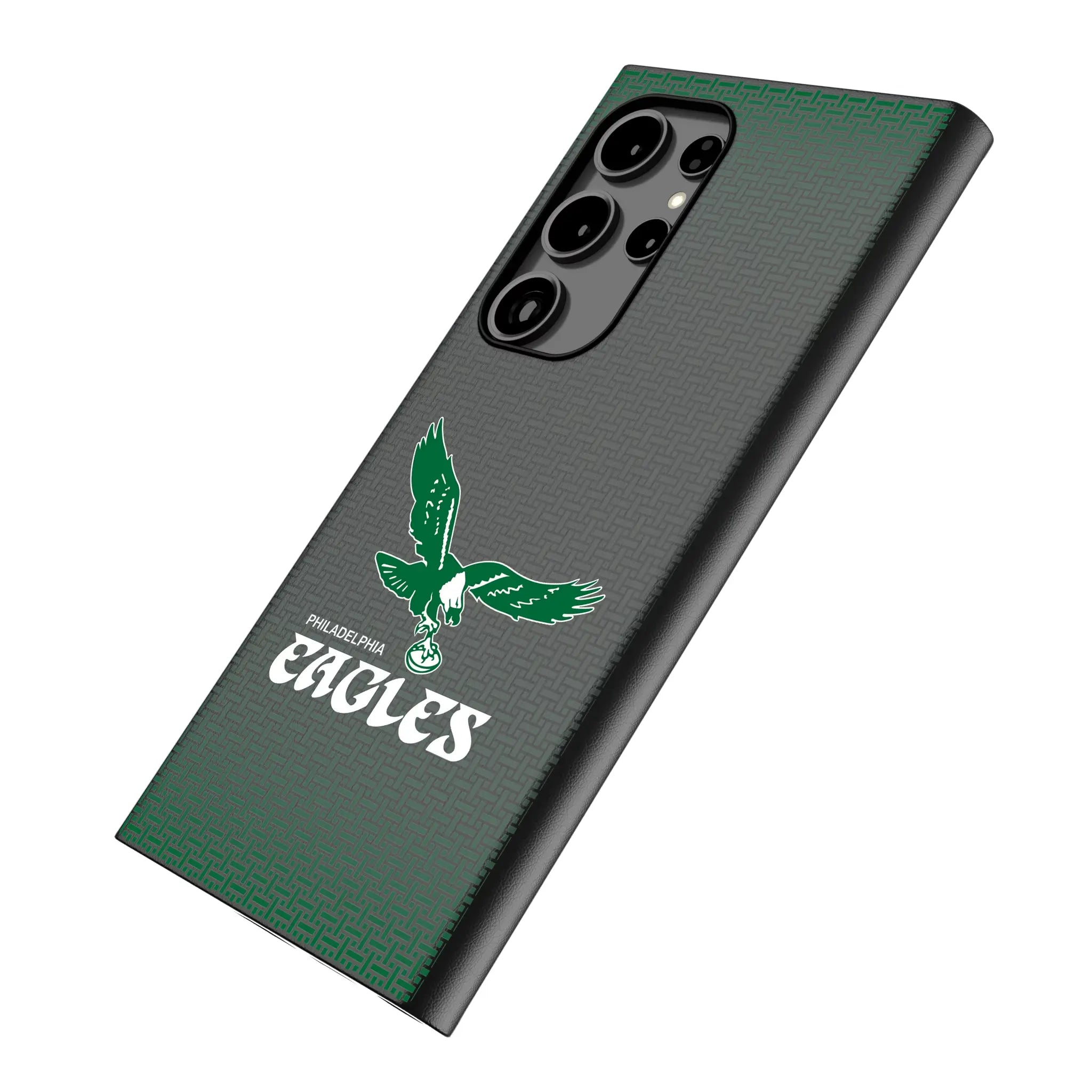 Philadelphia Eagles 1973-1995 Historic Collection Linen Galaxy MagSafe Compatible Phone Case for Samsung Galaxy - Isometric View