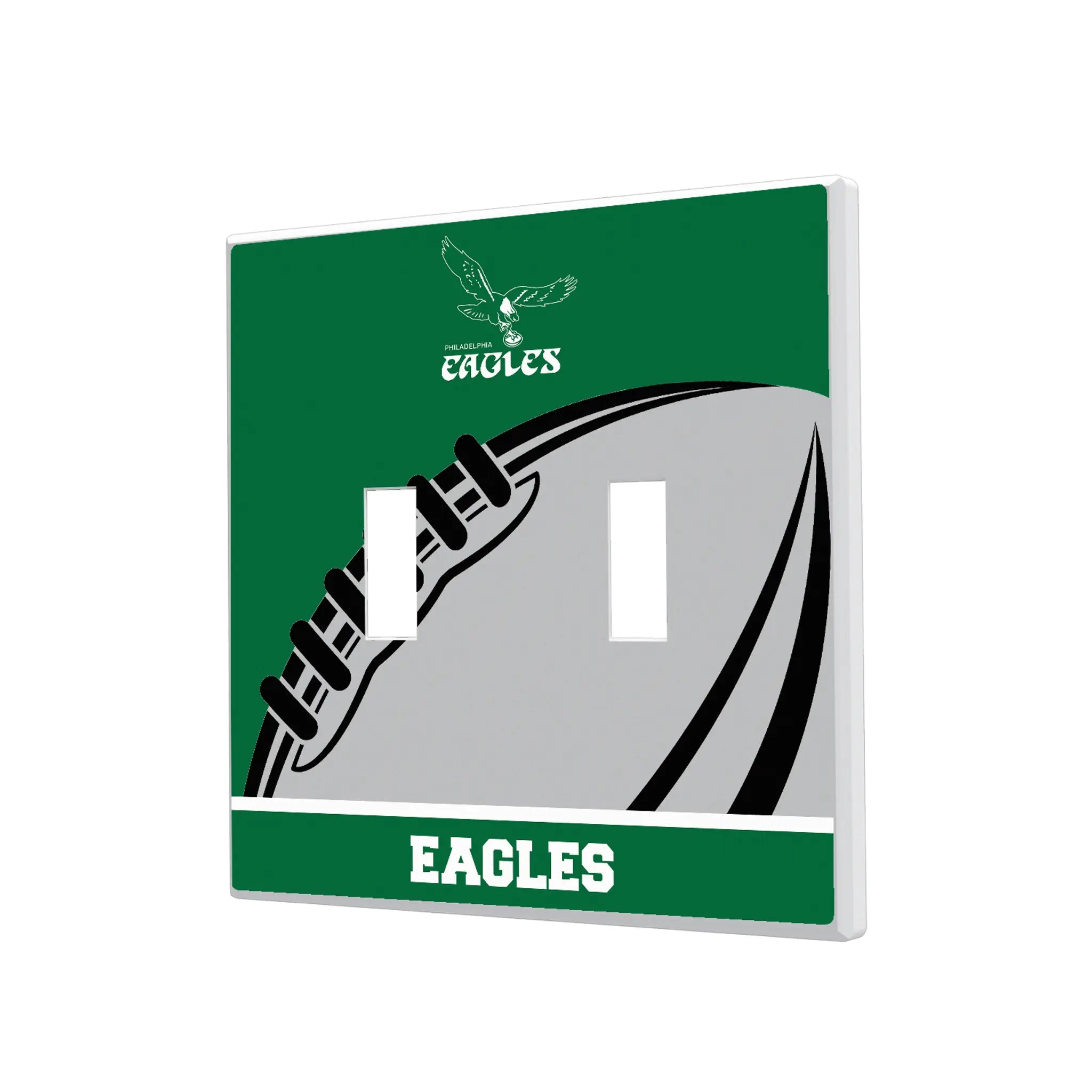 Philadelphia Eagles 1973-1995 Historic Collection Passtime Hidden-Screw Light Switch Plate#Style_Double Toggle