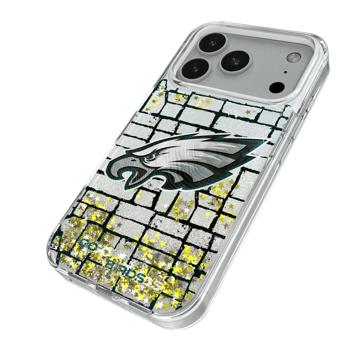 Philadelphia Eagles Brick iPhone Glitter Phone Case for Apple iPhone - Isometric View#Device_iPhone 18 Pro