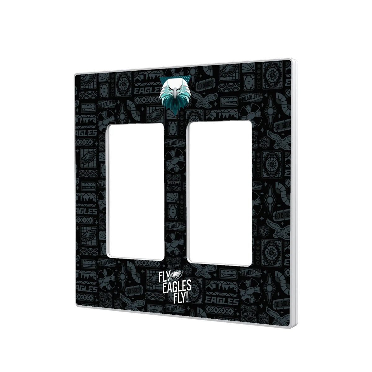 Philadelphia Eagles Deco Hidden-Screw Light Switch Plate#Style_Double Rocker