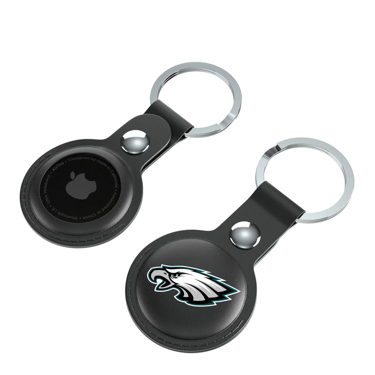 Philadelphia Eagles Insignia AirTag Black Airtag Holder 2-Pack - Isometric View