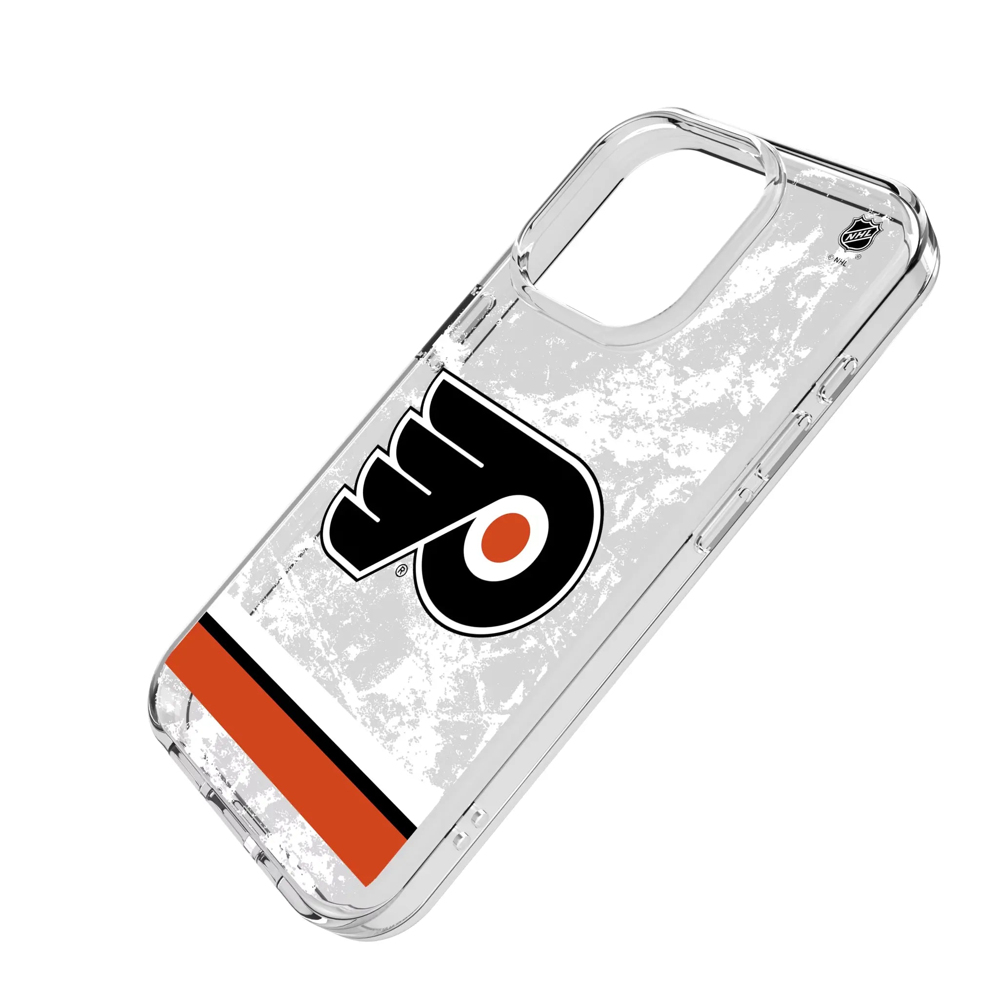 Philadelphia Flyers Ice Stripe iPhone Clear Phone Case for Apple iPhone - Isometric View