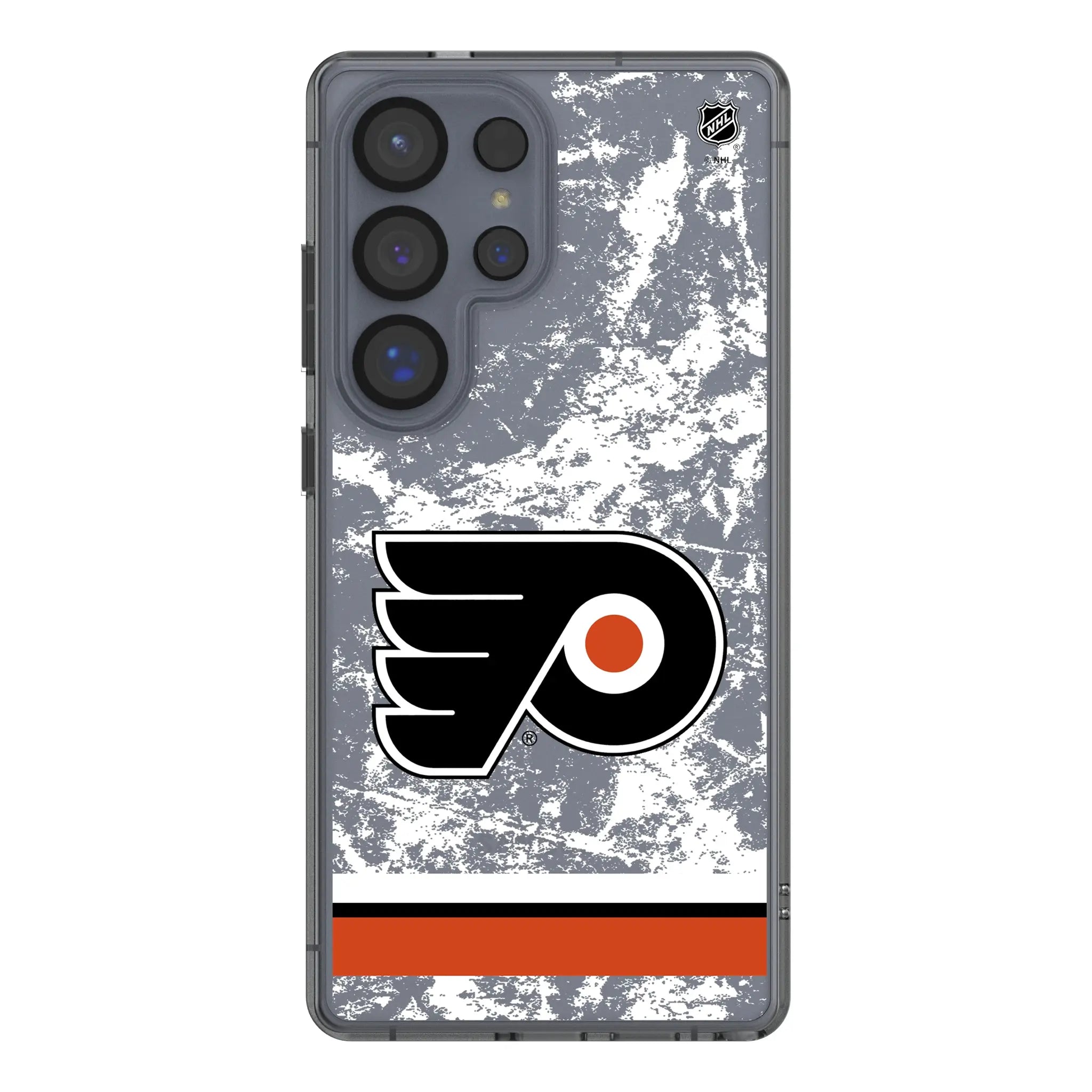 Philadelphia Flyers Ice Stripe Galaxy Clear Phone Case for Samsung Galaxy#Device_Galaxy S25 Ultra