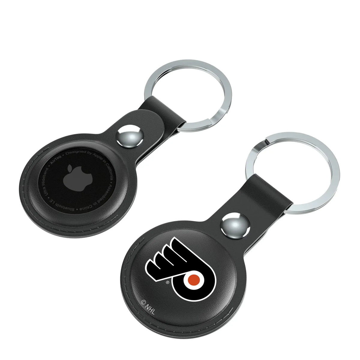 Philadelphia Flyers Insignia AirTag Black Airtag Holder 2-Pack - Isometric View