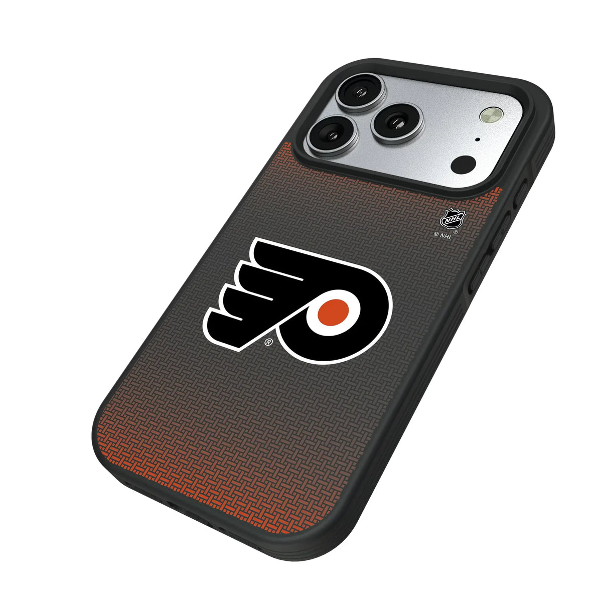 Philadelphia Flyers Linen iPhone Bump Phone Case for Apple iPhone - Isometric View#Device_iPhone 17 Pro