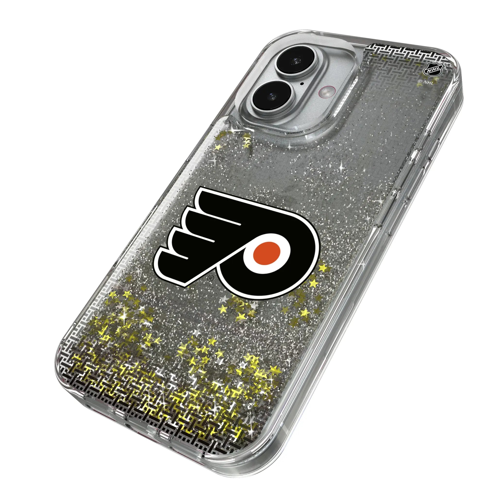 Philadelphia Flyers Linen iPhone Glitter Phone Case for Apple iPhone - Isometric View