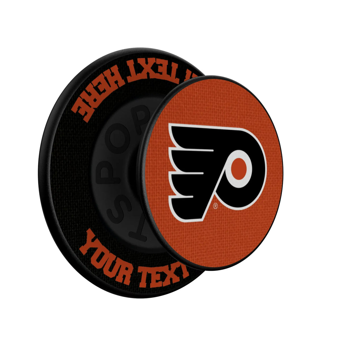 Philadelphia Flyers Personalized Endzone Solid Popsockets Round Magnetic - Isometric View