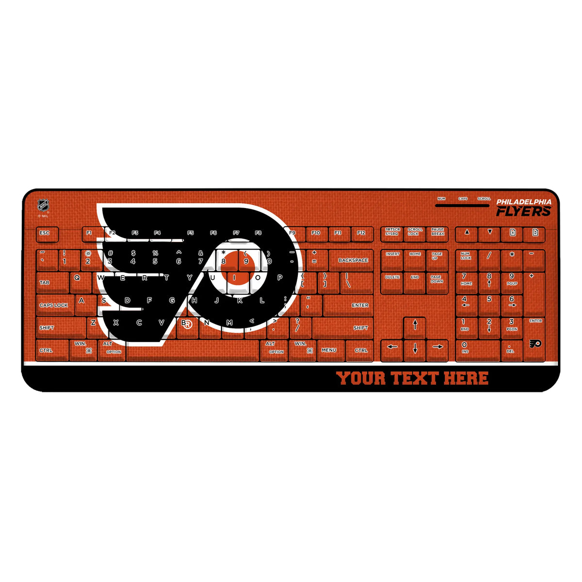 Philadelphia Flyers Personalized Endzone Solid Wireless USB Keyboard