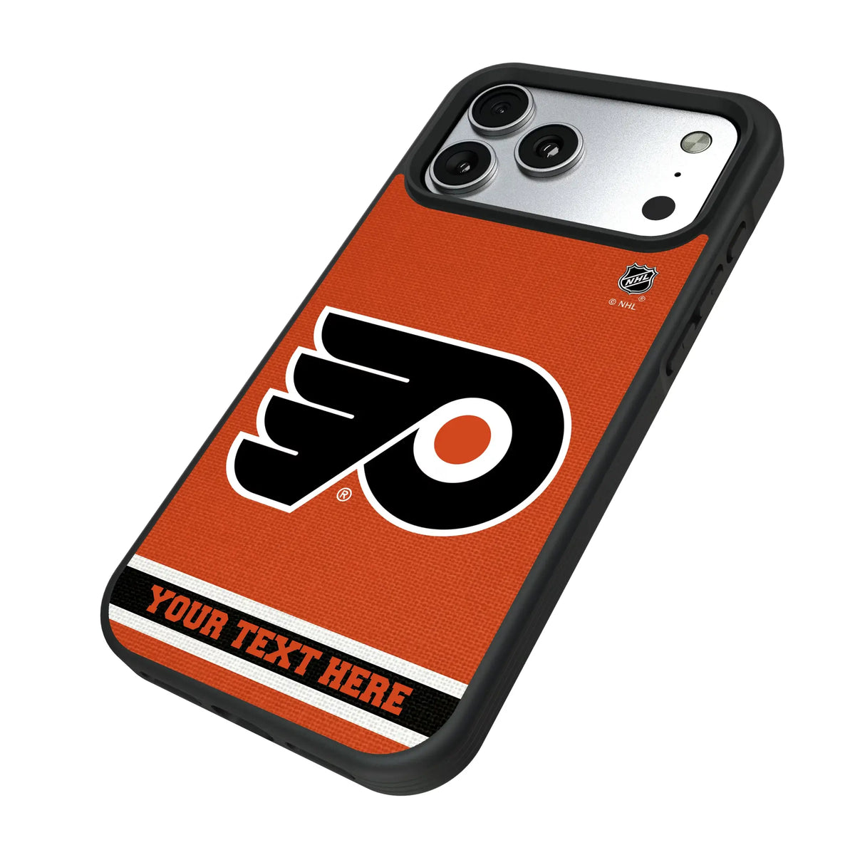 Philadelphia Flyers Personalized Stripe iPhone Bump Phone Case for Apple iPhone - Isometric View#Device_iPhone 17 Pro Max