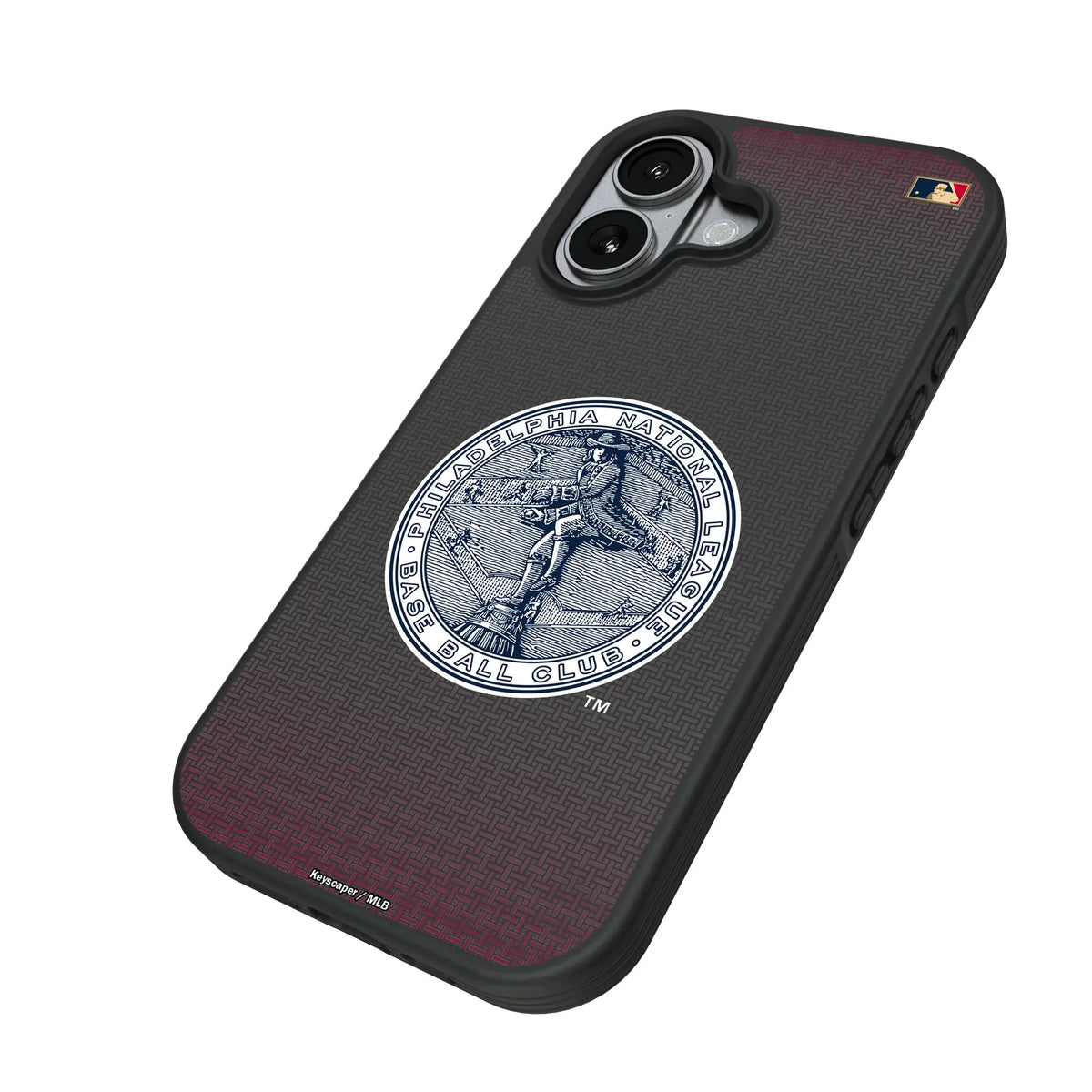 Philadelphia Phillies 1915-1943 - Cooperstown Collection Linen iPhone Bump Phone Case for Apple iPhone - Isometric View#Device_iPhone 17