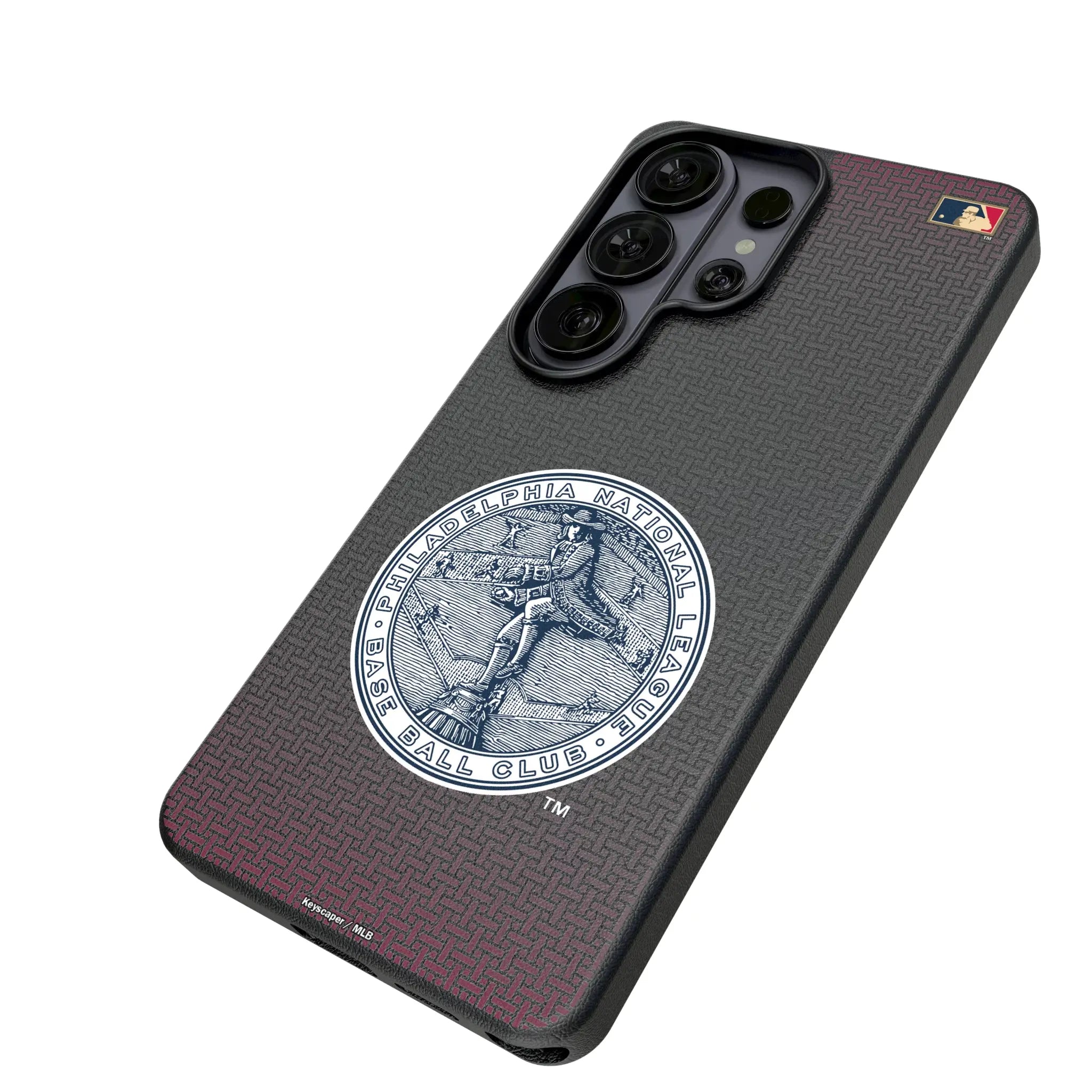 Philadelphia Phillies 1915-1943 - Cooperstown Collection Linen Galaxy MagSafe Compatible Phone Case for Samsung Galaxy - Isometric View#Device_Galaxy S26 Ultra