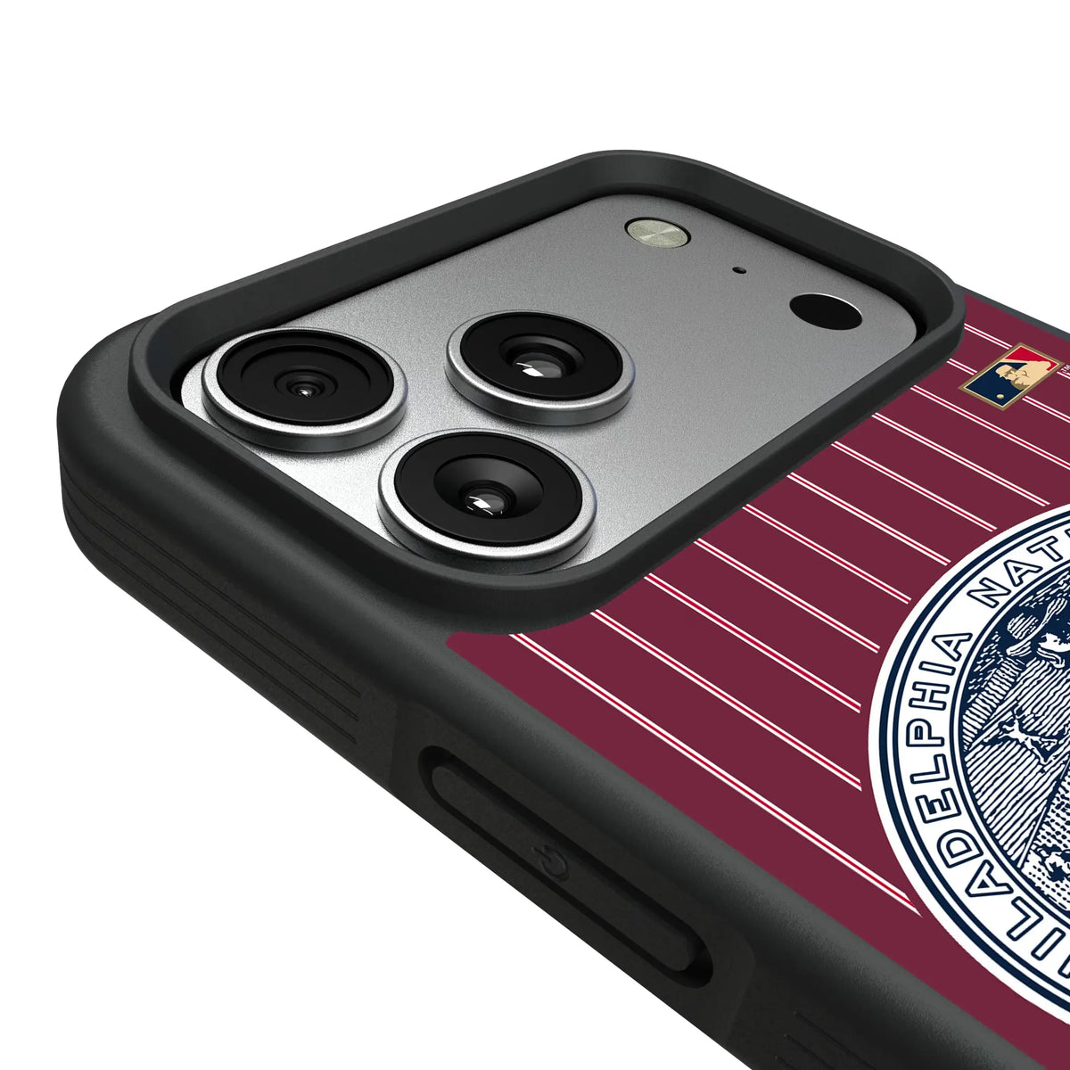 Philadelphia Phillies 1915-1943 - Cooperstown Collection Pinstripe iPhone Bump Phone Case for Apple iPhone - Detail#Device_iPhone 17 Pro Max