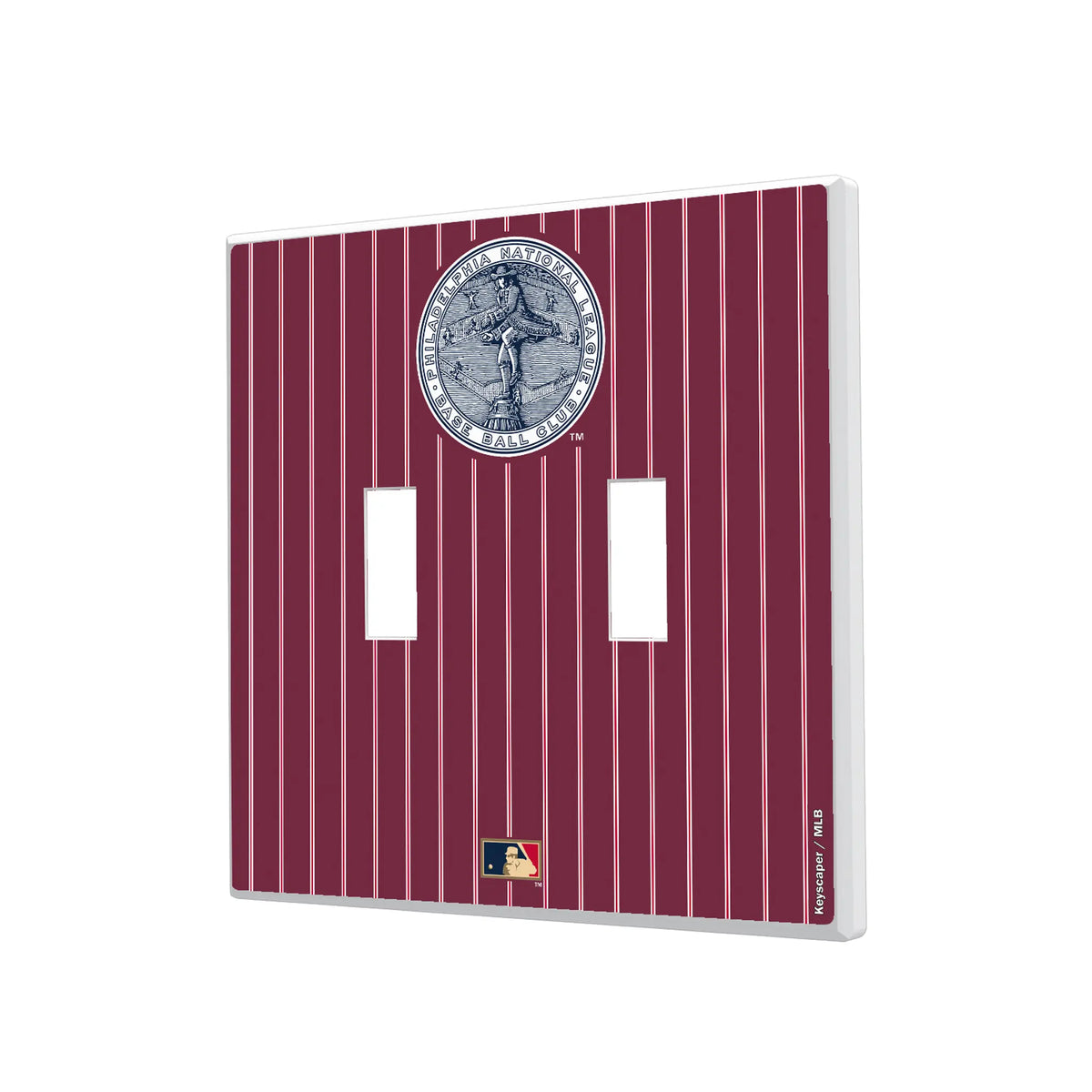 Philadelphia Phillies 1915-1943 - Cooperstown Collection Pinstripe Hidden-Screw Light Switch Plate#Style_Double Toggle