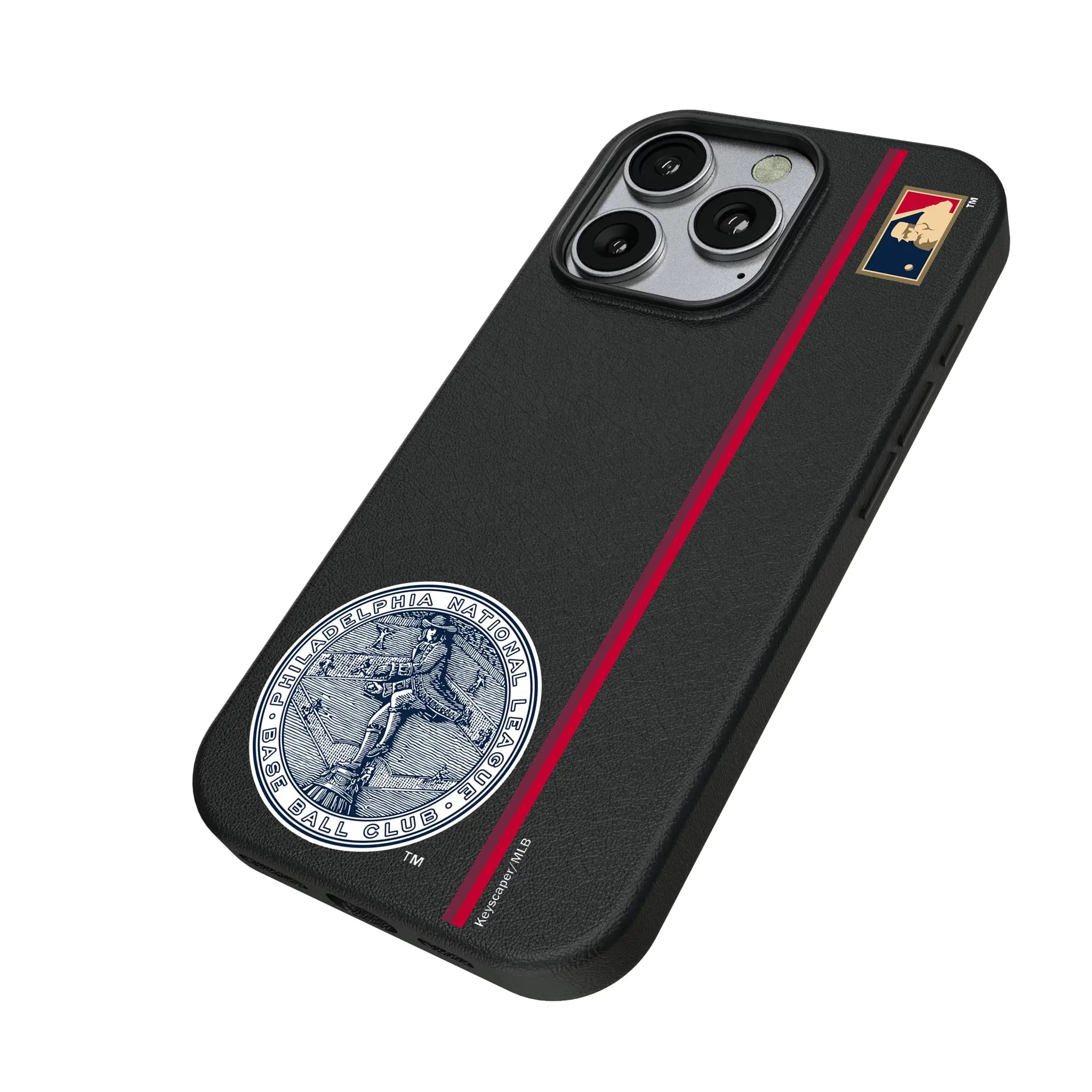 Philadelphia Phillies 1915-1943 - Cooperstown Collection Sidebar iPhone MagSafe Compatible Phone Case for Apple iPhone - Isometric View