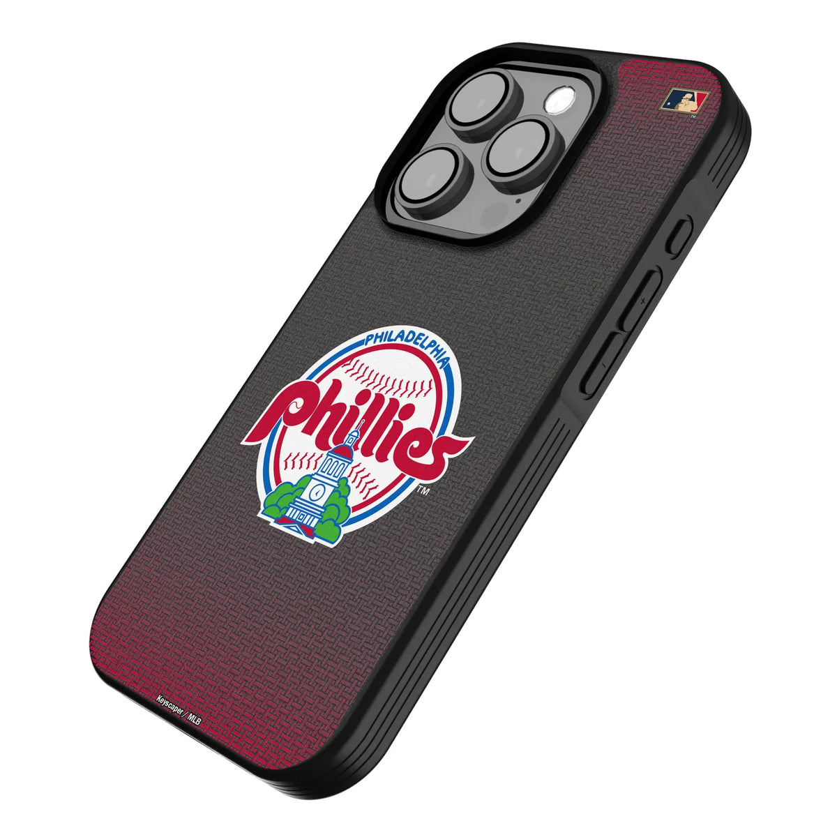 Philadelphia Phillies 1984-1991 - Cooperstown Collection Linen iPhone Bump Phone Case for Apple iPhone - Isometric View