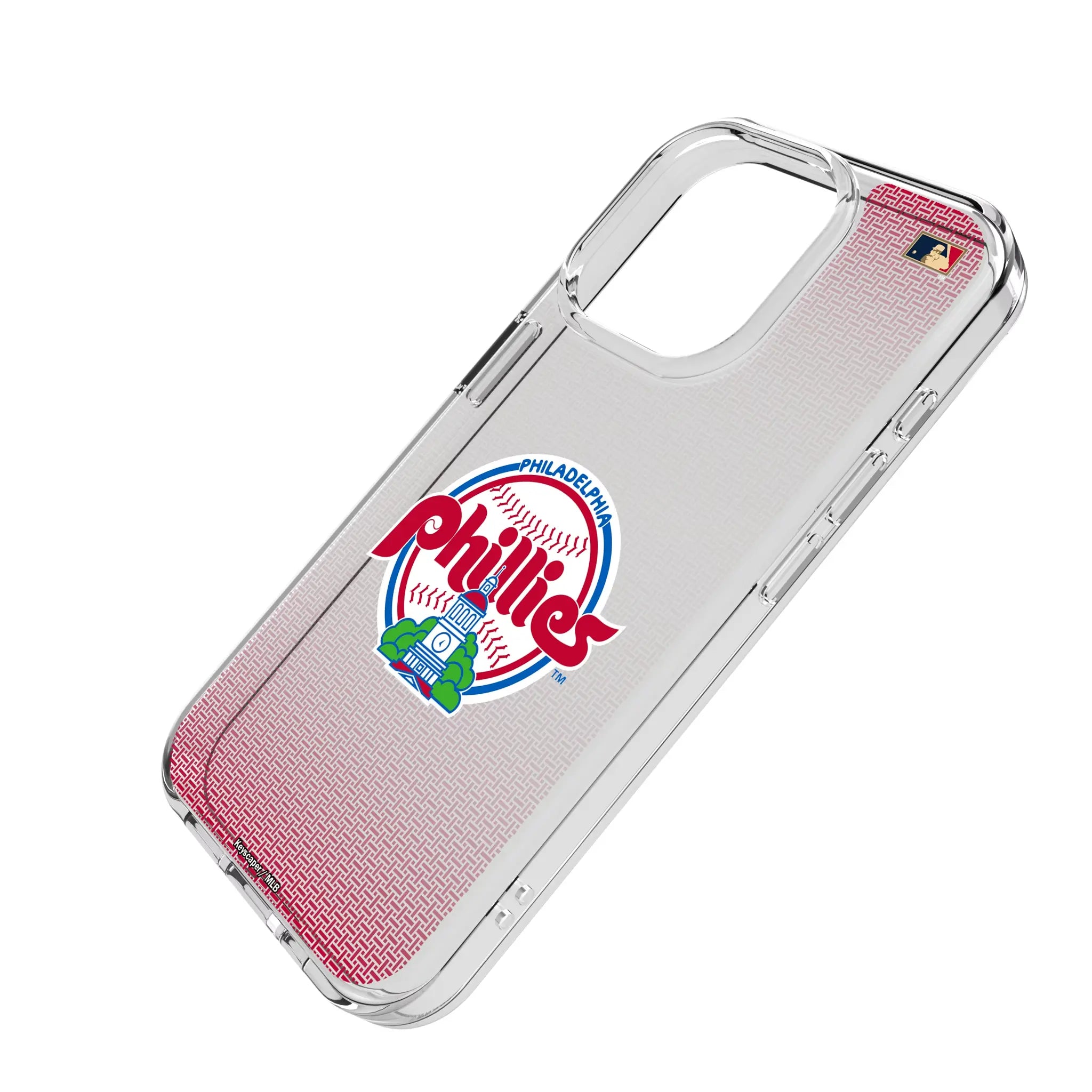 Philadelphia Phillies 1984-1991 - Cooperstown Collection Linen iPhone Clear Phone Case for Apple iPhone - Isometric View