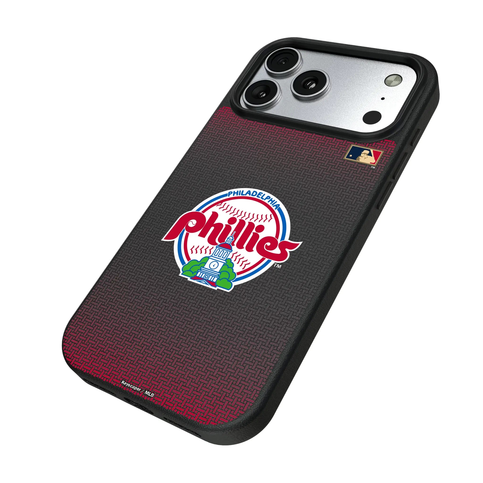 Philadelphia Phillies 1984-1991 - Cooperstown Collection Linen iPhone MagSafe Compatible Phone Case for Apple iPhone - Isometric View#Device_iPhone 17 Pro Max
