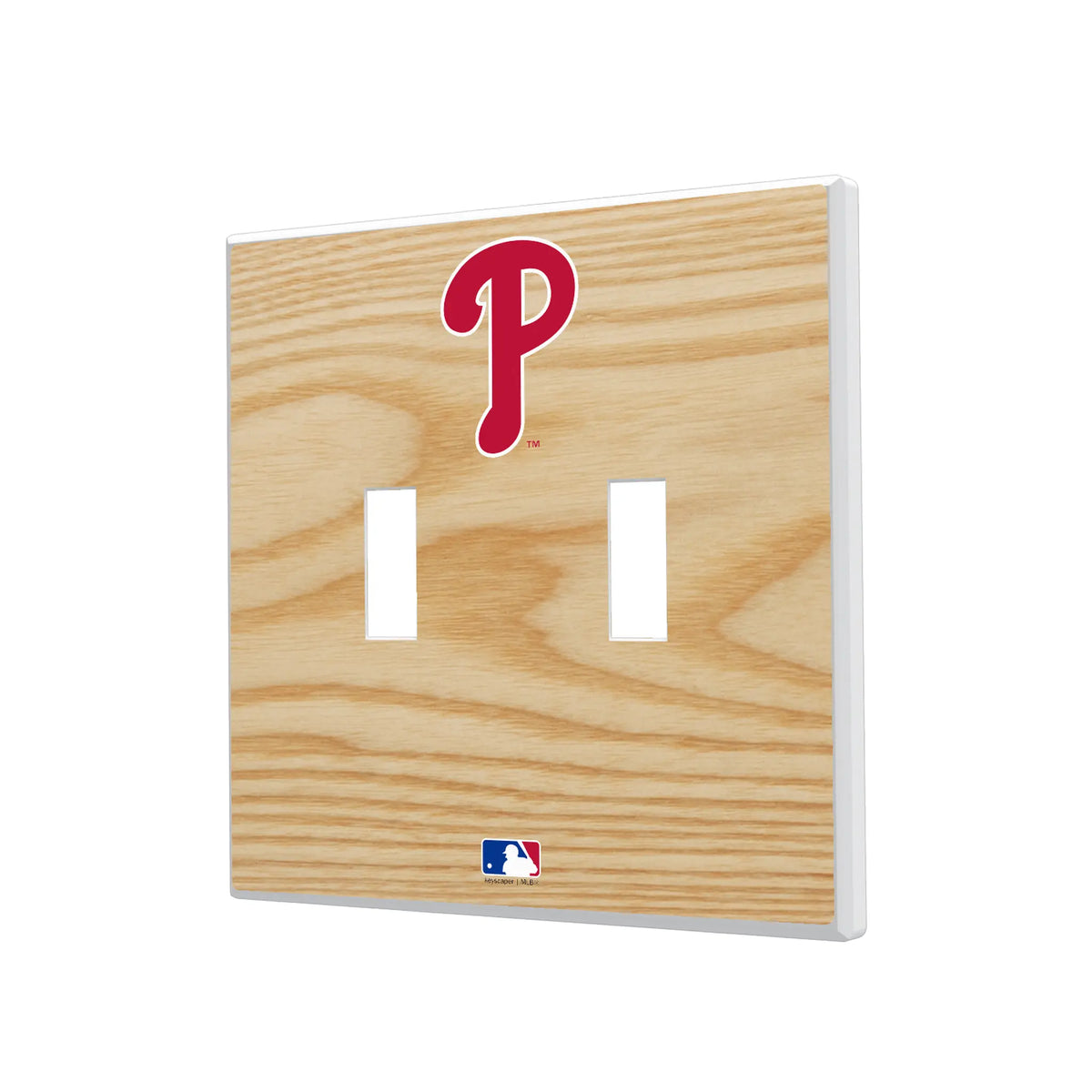 Philadelphia Phillies Baseball Bat Hidden-Screw Light Switch Plate#Style_Double Toggle