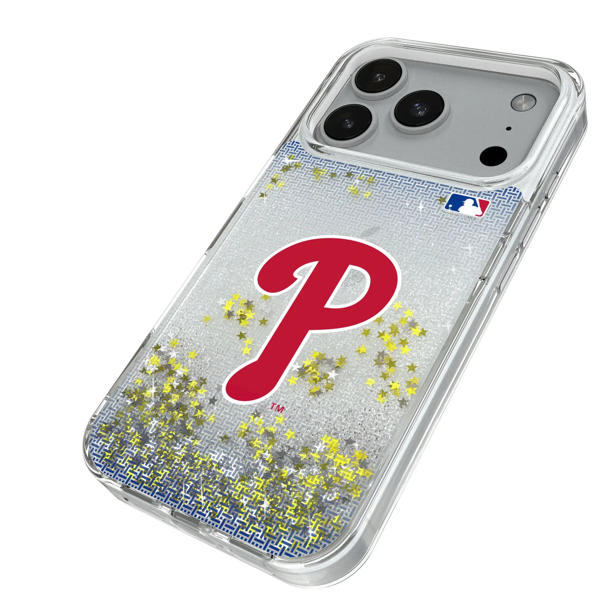 Philadelphia Phillies Linen iPhone Glitter Phone Case for Apple iPhone - Isometric View#Device_iPhone 18 Pro