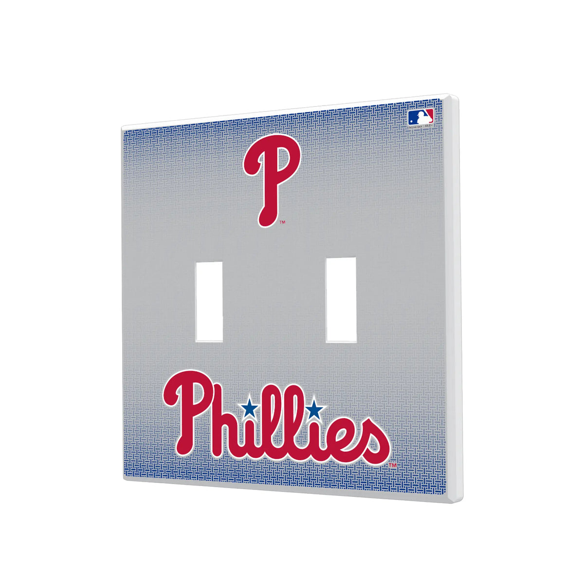 Philadelphia Phillies Linen Hidden-Screw Light Switch Plate#Style_Double Toggle
