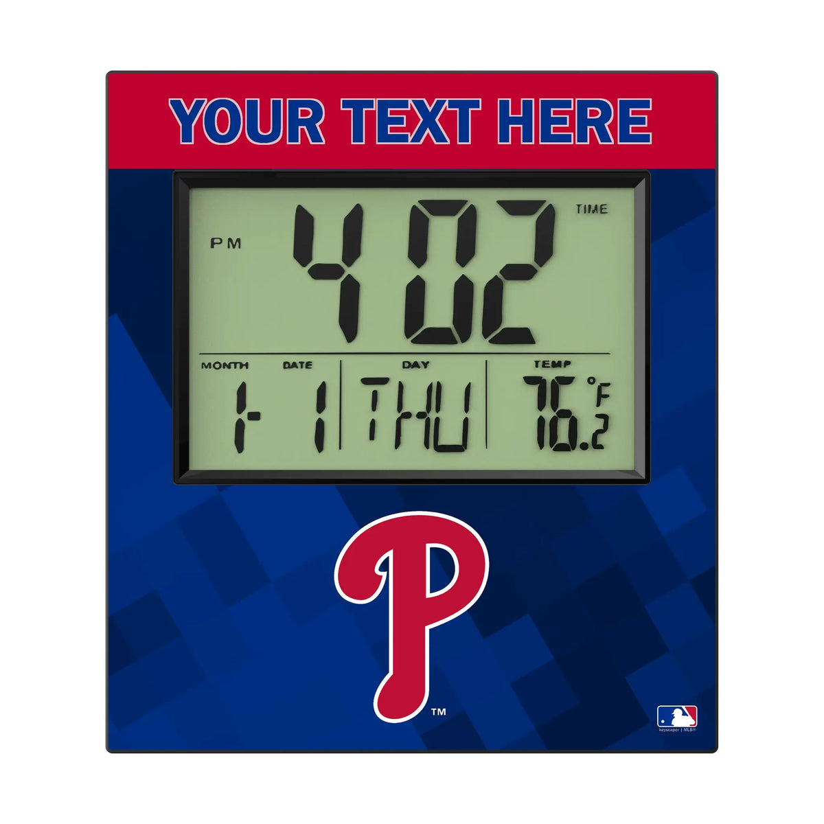 Philadelphia Phillies Personalized Color Block Wall Clock
