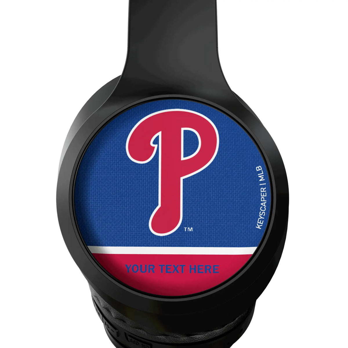 Philadelphia Phillies Personalized Endzone Solid Wireless Over-Ear Headphones With Case - Detail