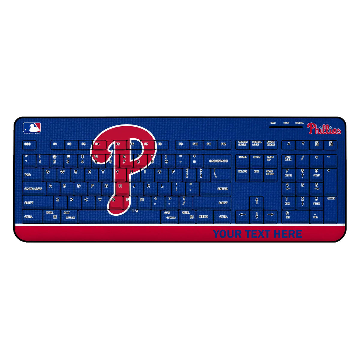 Philadelphia Phillies Personalized Endzone Solid Wireless USB Keyboard