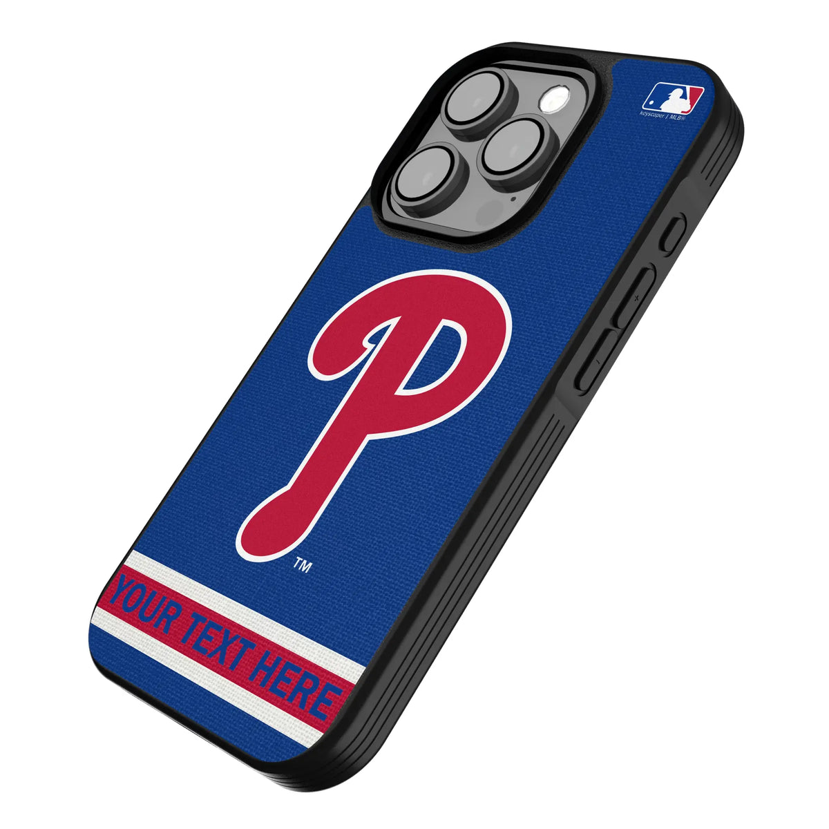 Philadelphia Phillies Personalized Stripe iPhone Bump Phone Case for Apple iPhone - Isometric View